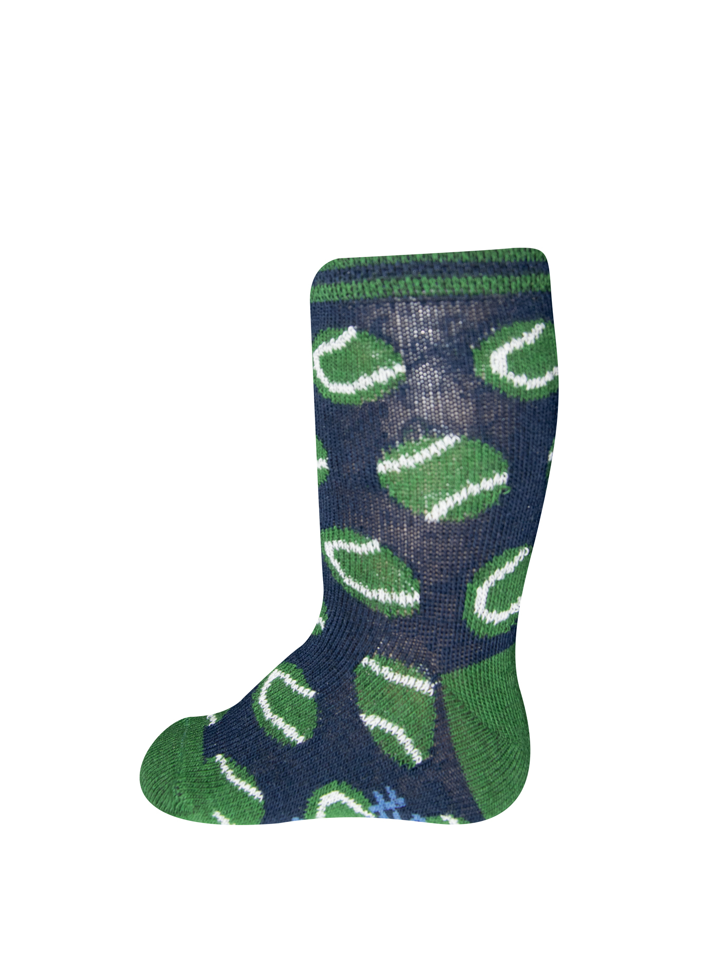 Jungen-Socken (Doppelpack) Dunkelblau und Grün-geringelt
