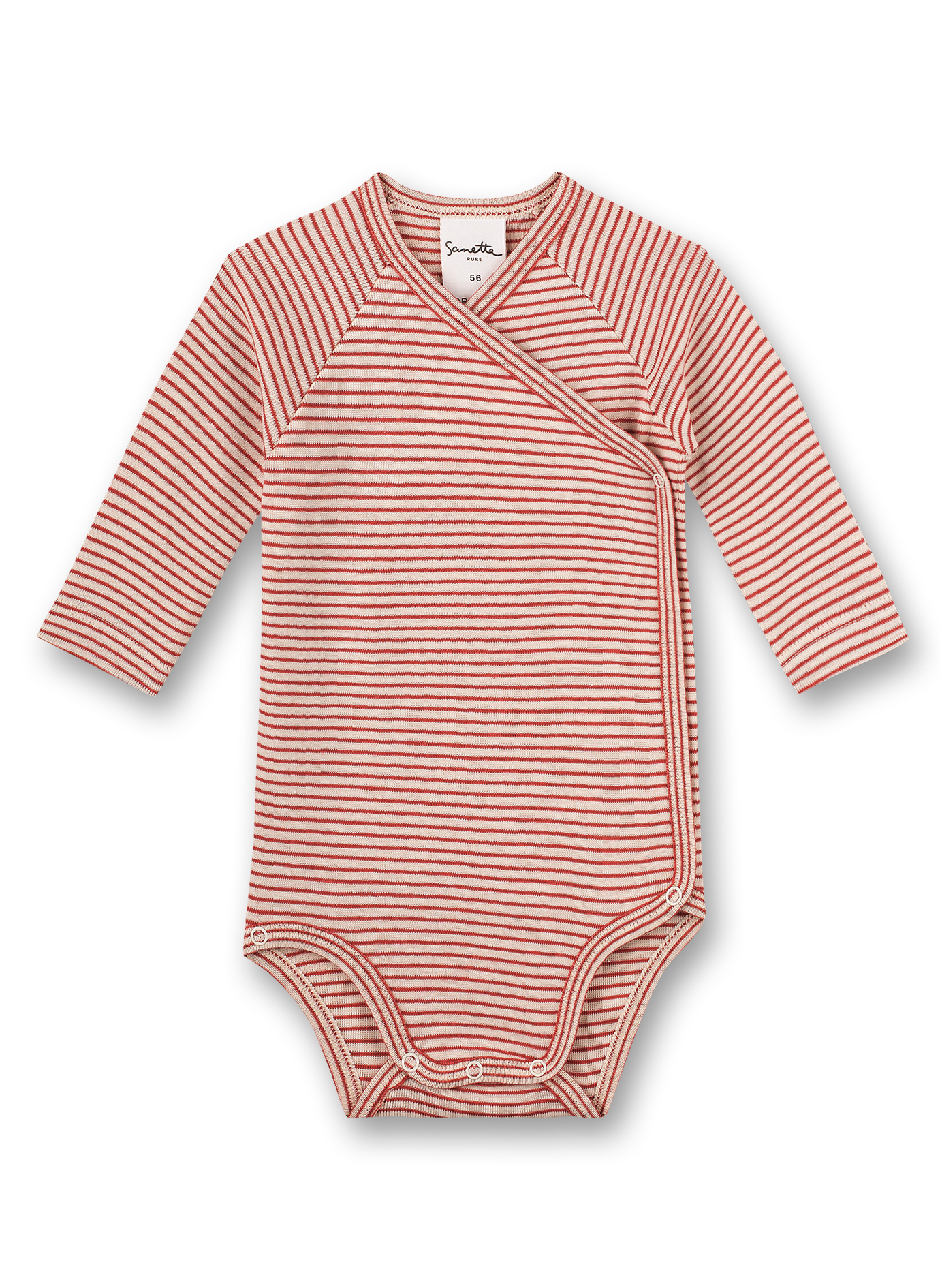 Wickelbody langarm Rosa Ringel