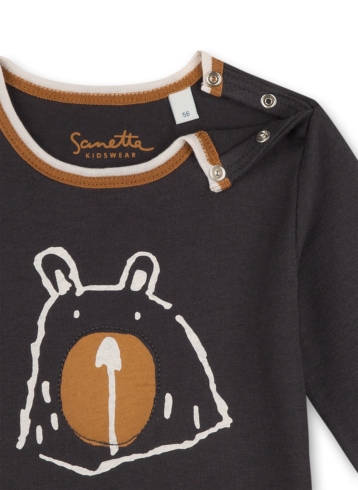 Jungen-Shirt langarm Anthrazit Happy Bear