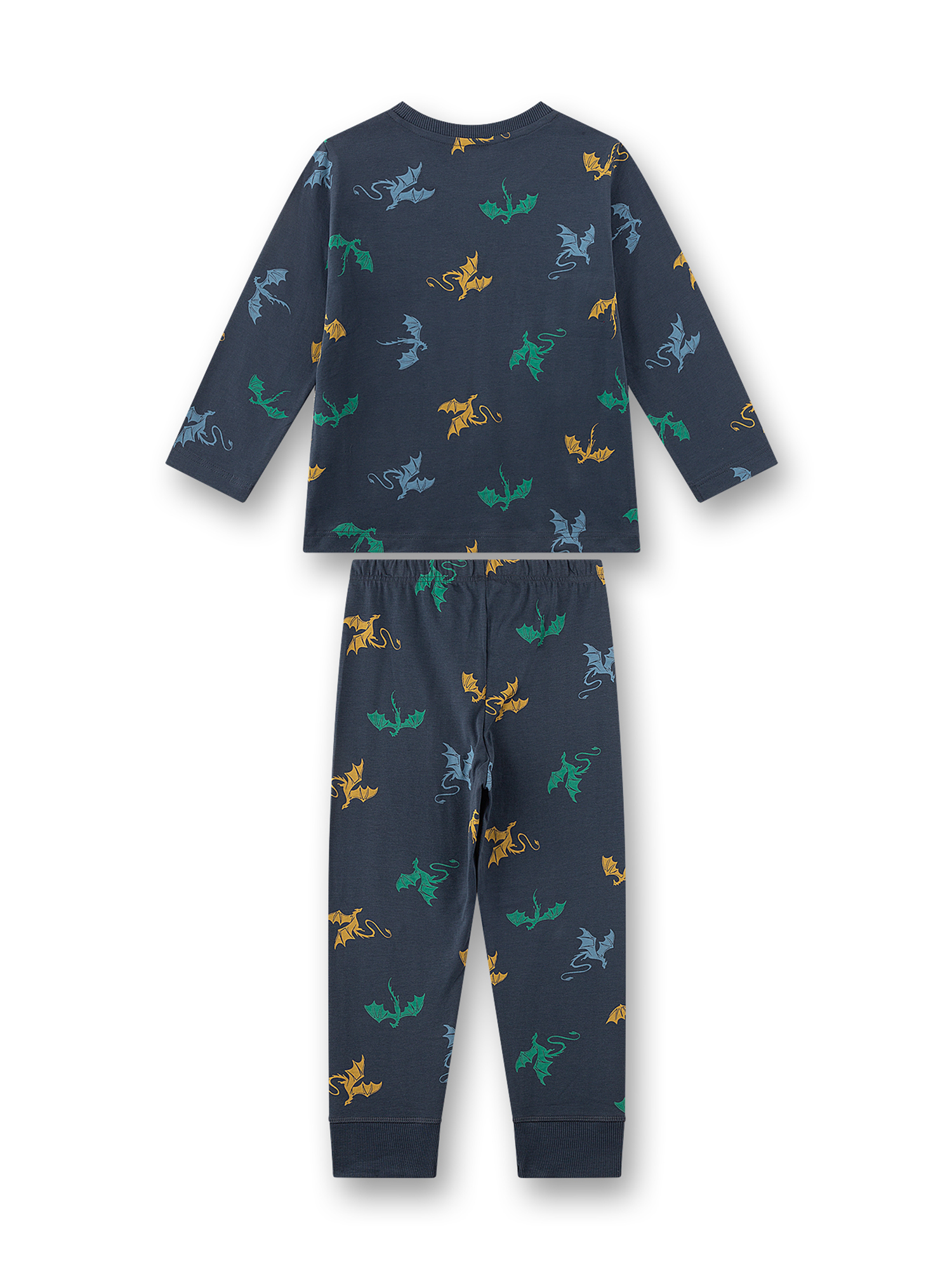 Wandlunglos, Drachenprint, Langarmshirt, Hose, Nachtblau
