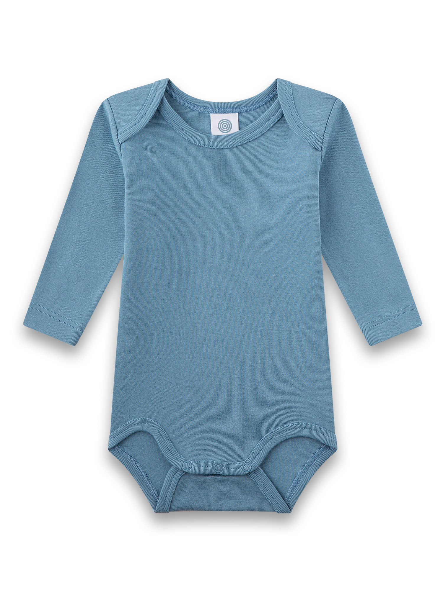 Baby-Bodysuit, Lange Ärmel, Blau, Strickstoff,  Druckknopfverschluss