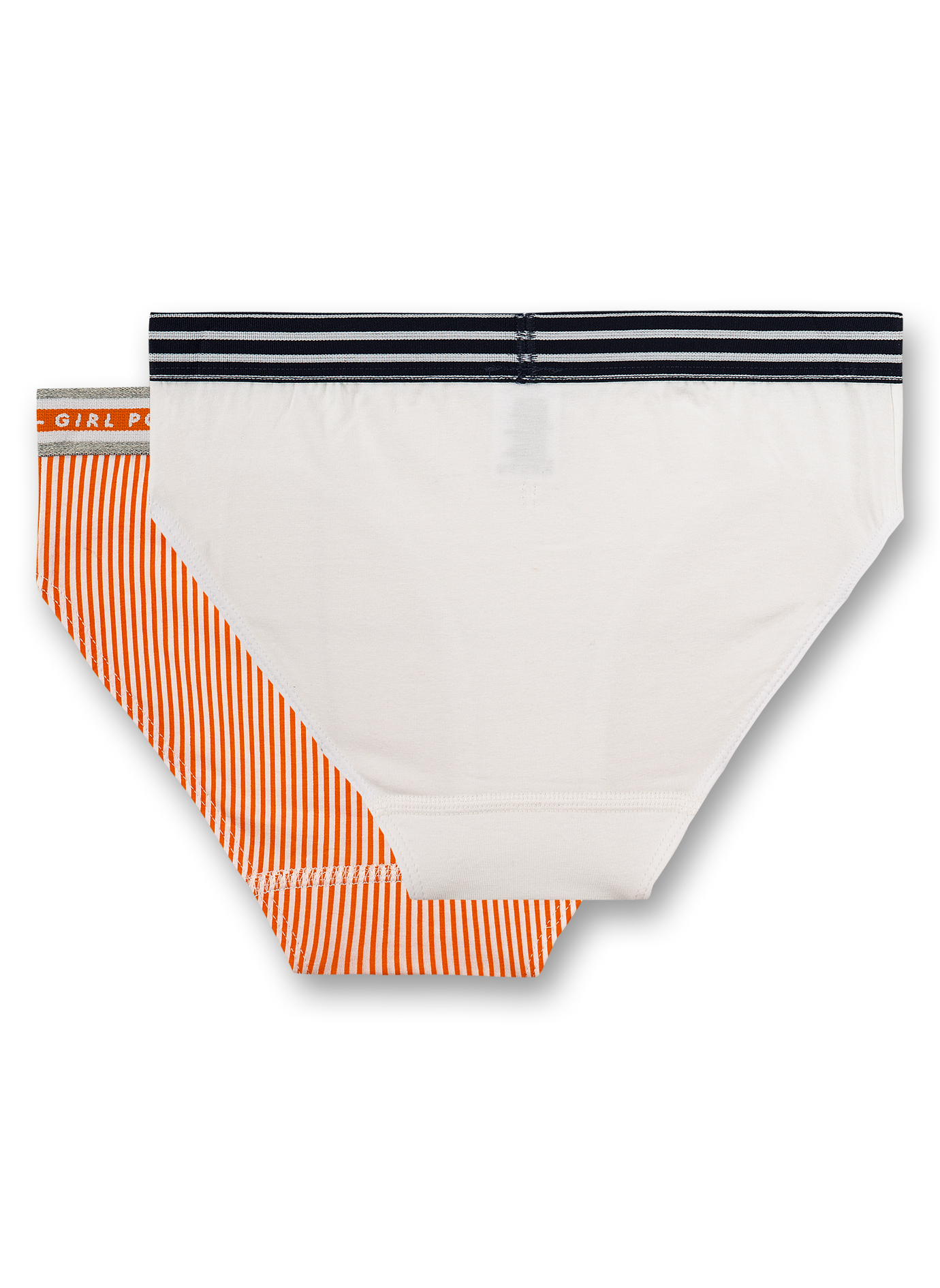 Mädchen-Rioslip (Doppelpack) Orange und Weiß Athleisure Workout