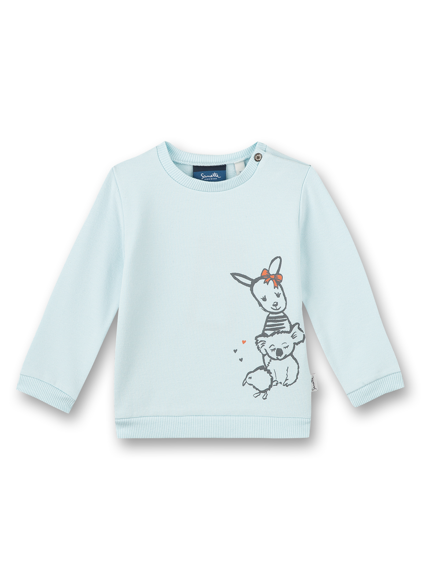 Mädchen-Sweatshirt Hellblau Kangaroo