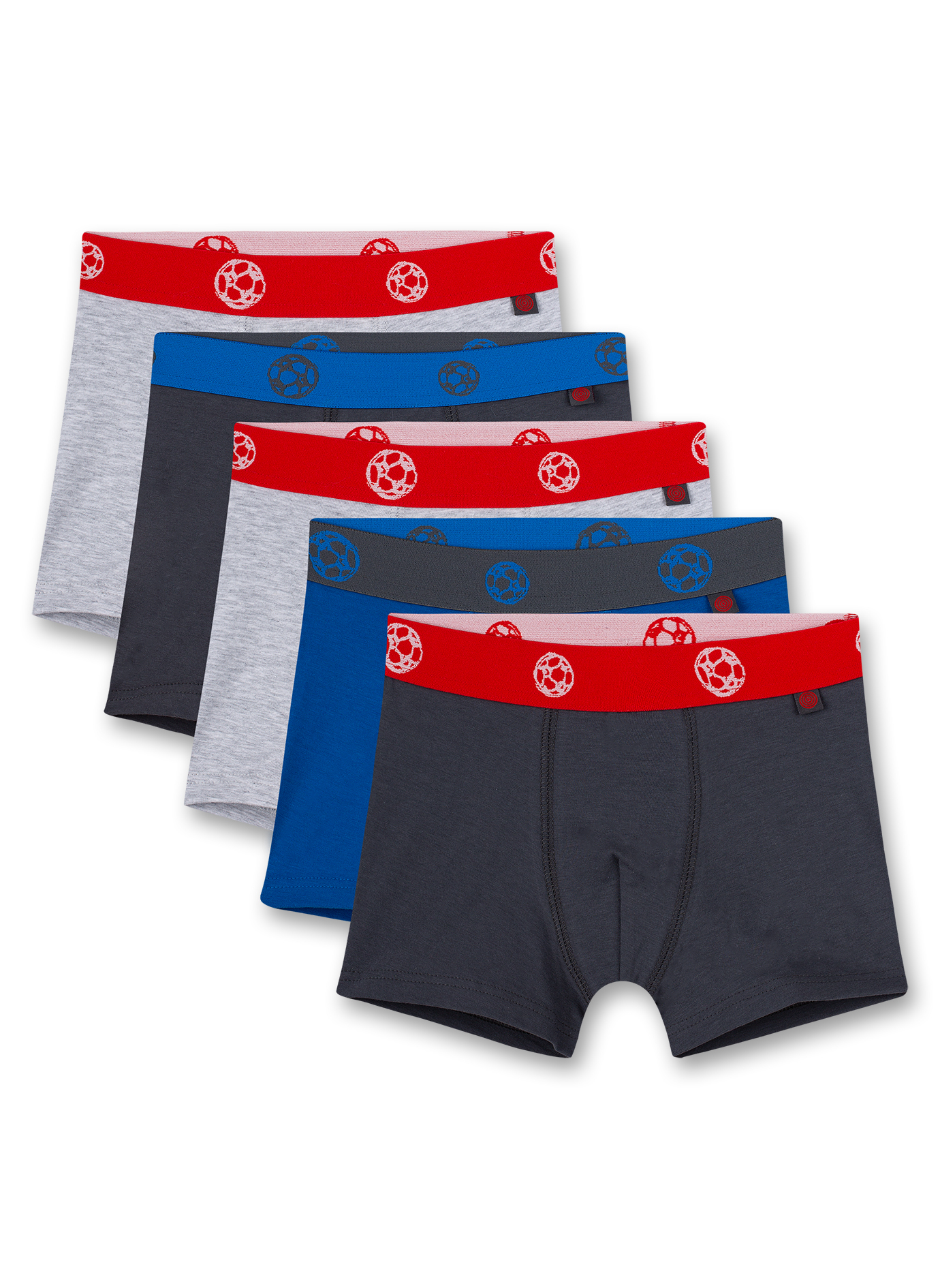 Jungen-Hipshorts (5er-Pack) Graumelange Blau und Dunkelgrau