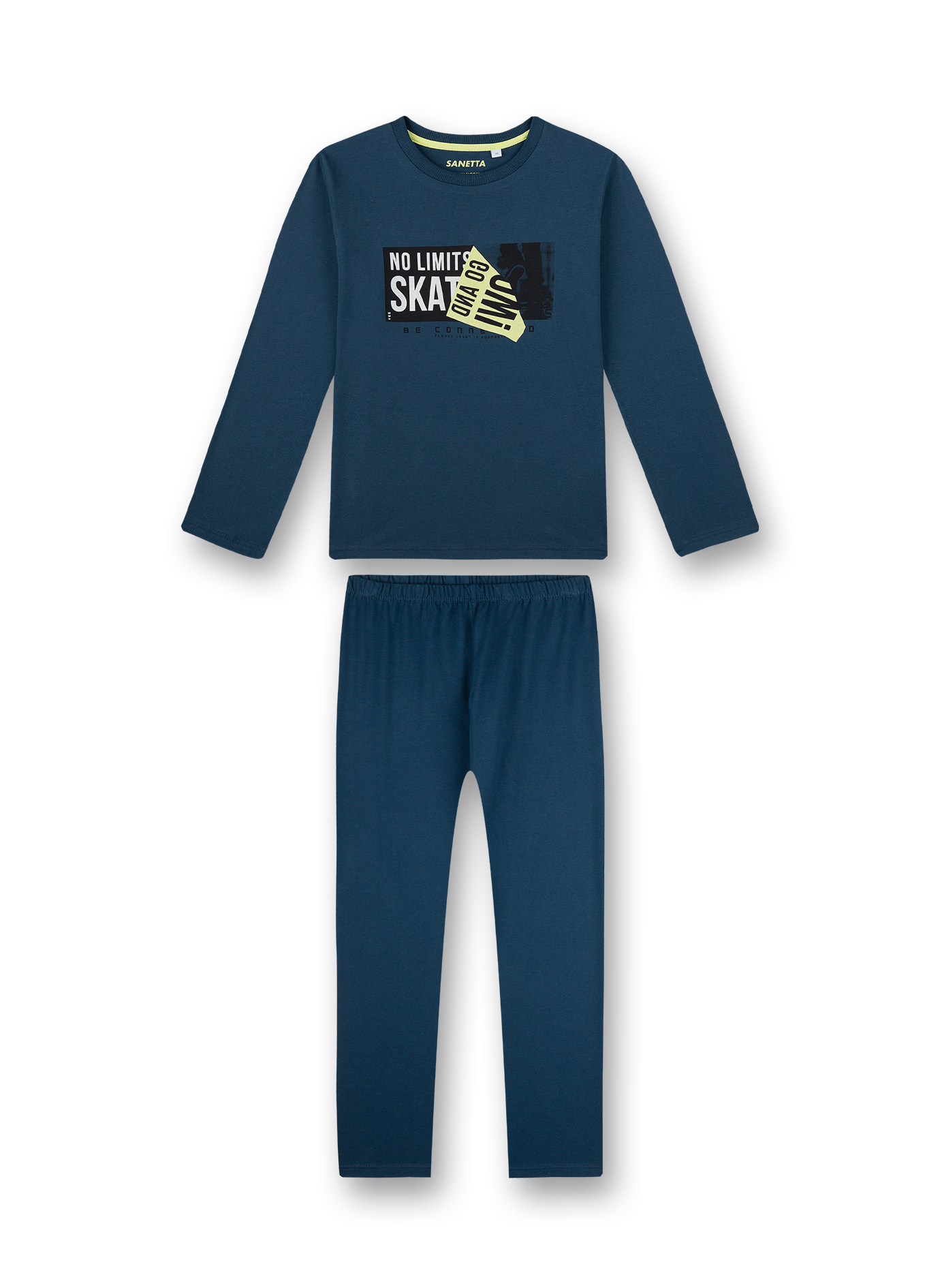 Jungen-Schlafanzug lang Blau Skate