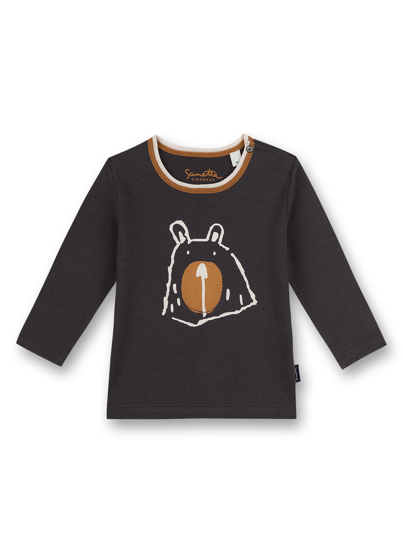 Jungen-Shirt langarm Anthrazit Happy Bear