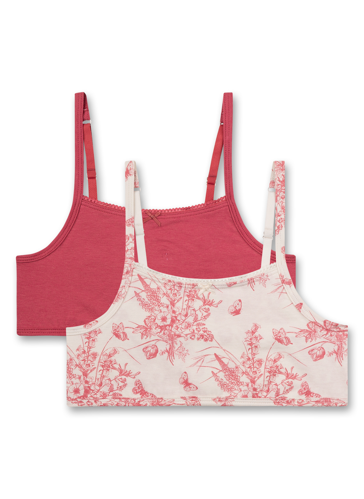 Mädchen-Bustier (Doppelpack) Off-White und Rosa