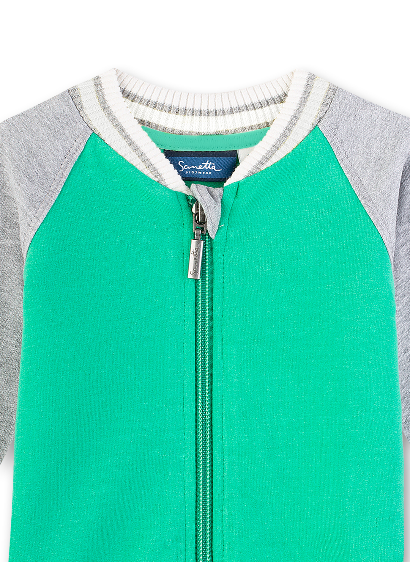 Jungen-Sweatjacke Grau-Grün Little Friends