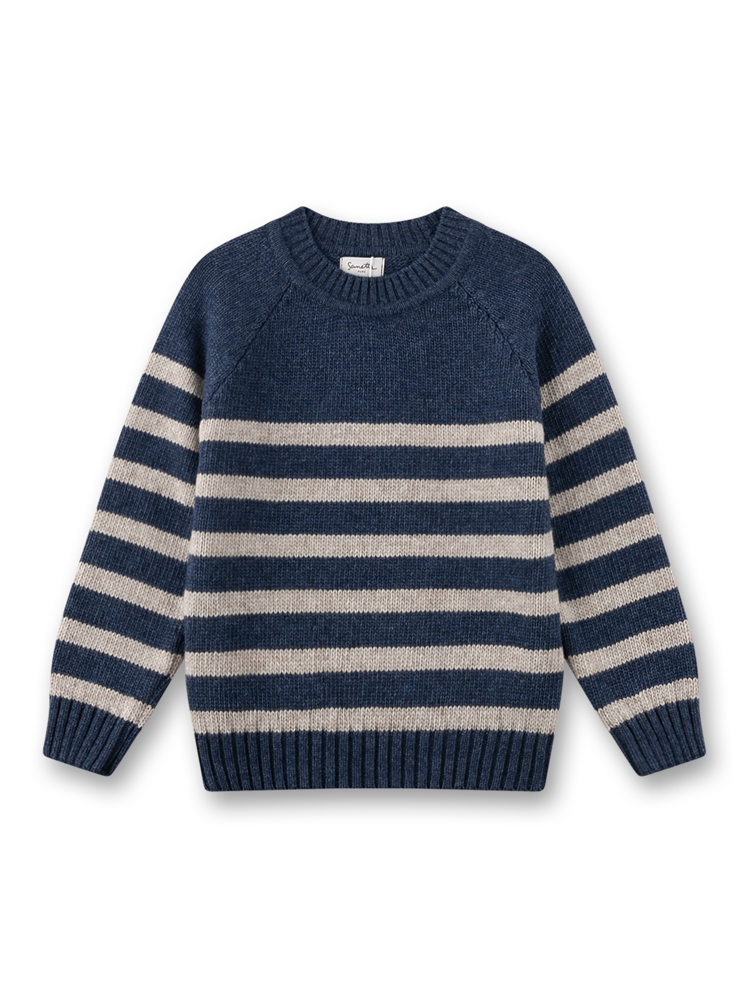 Jungen-Strickpullover blau Streifen