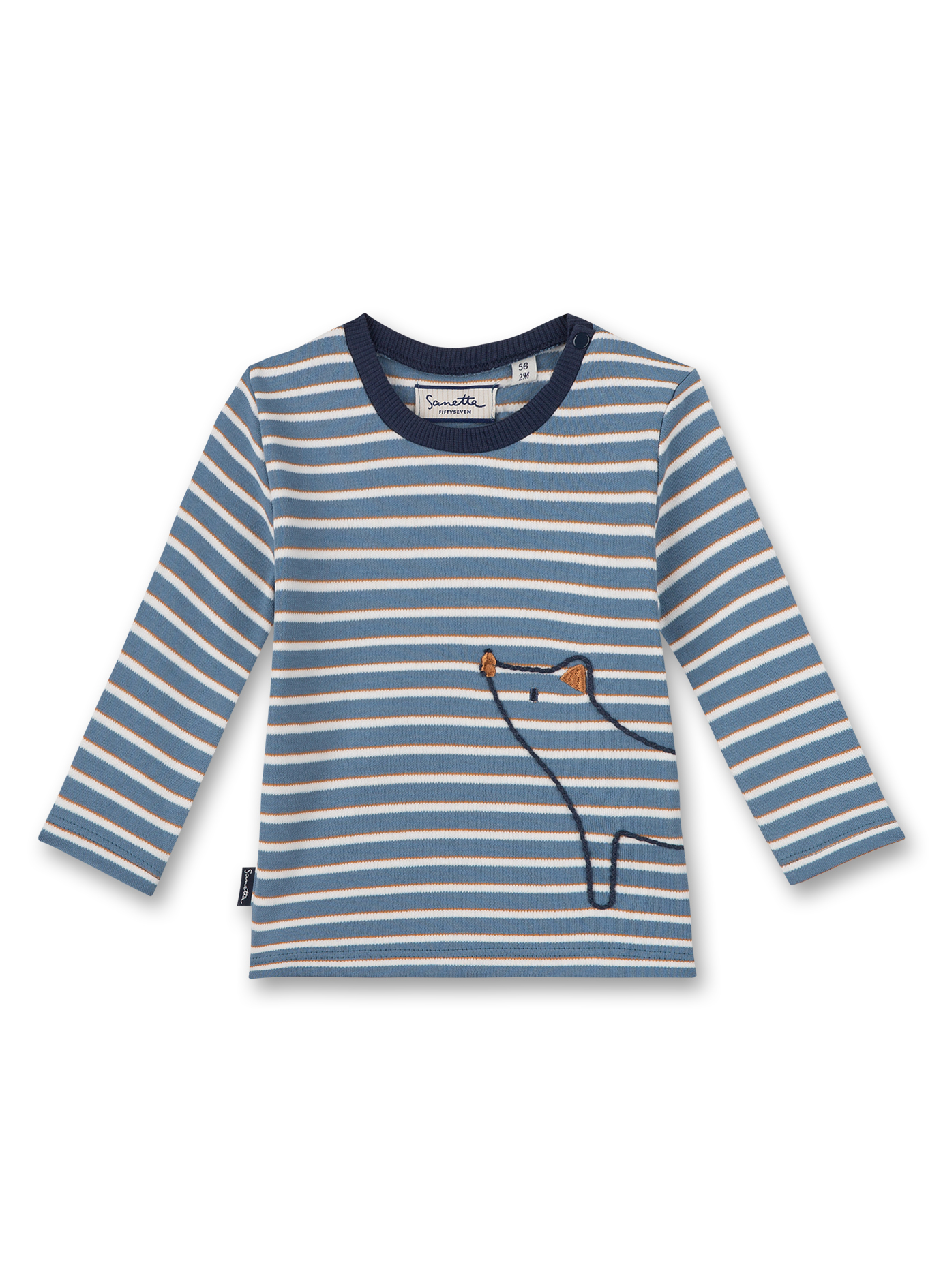 Jungen-Shirt Blau geringelt Clever Fox