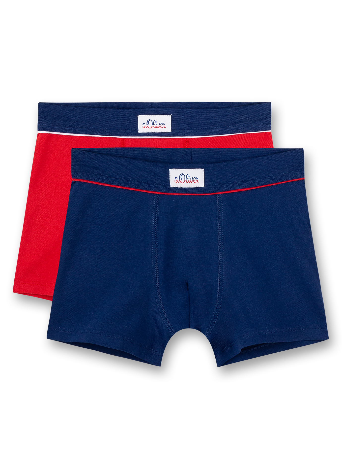 Jungen-Boxer (Doppelpack) Dunkelblau und Rot