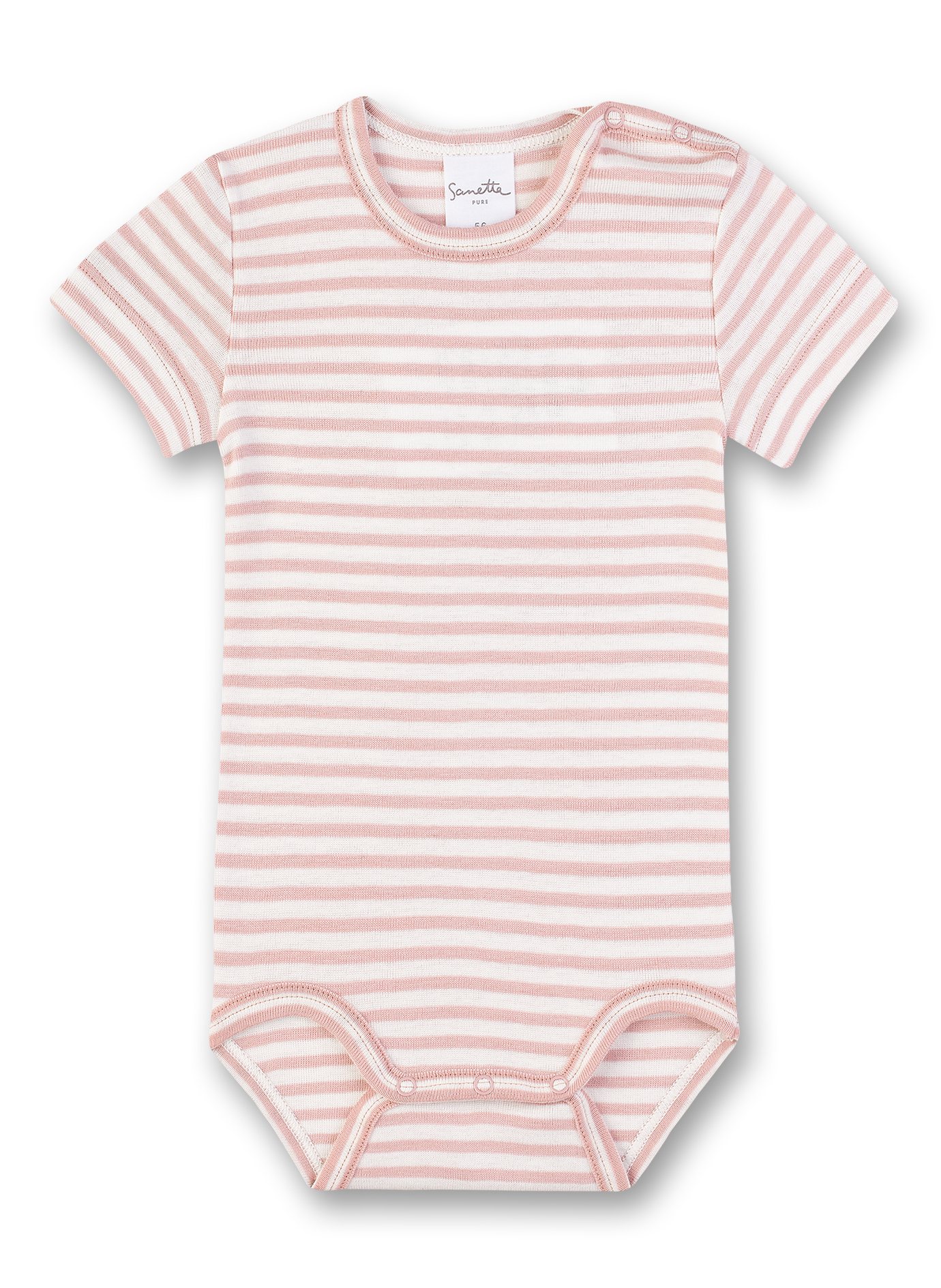 Body kurzarm Rosa-geringelt