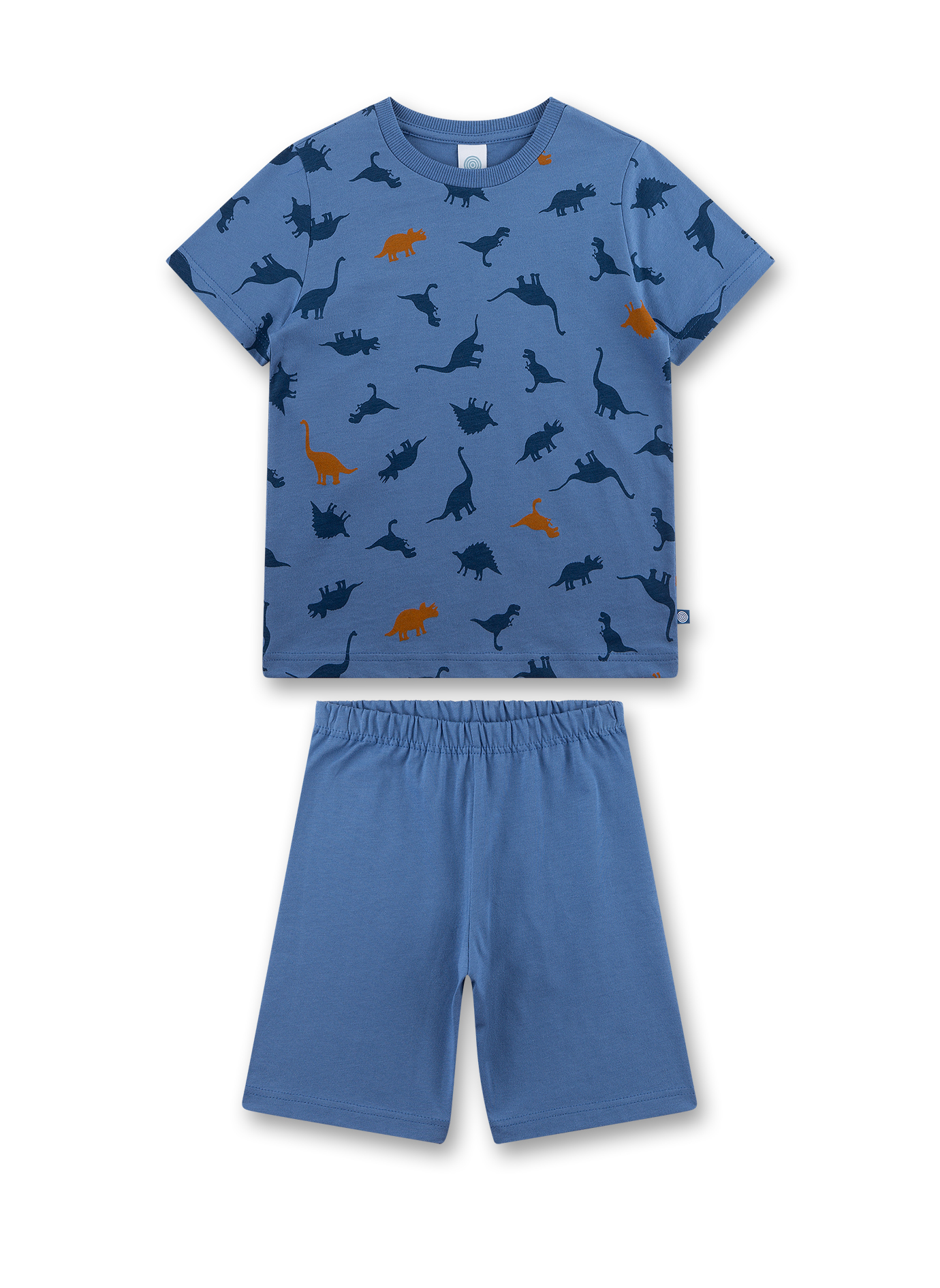Jungen-Schlafanzug kurz blau Dinosaurier