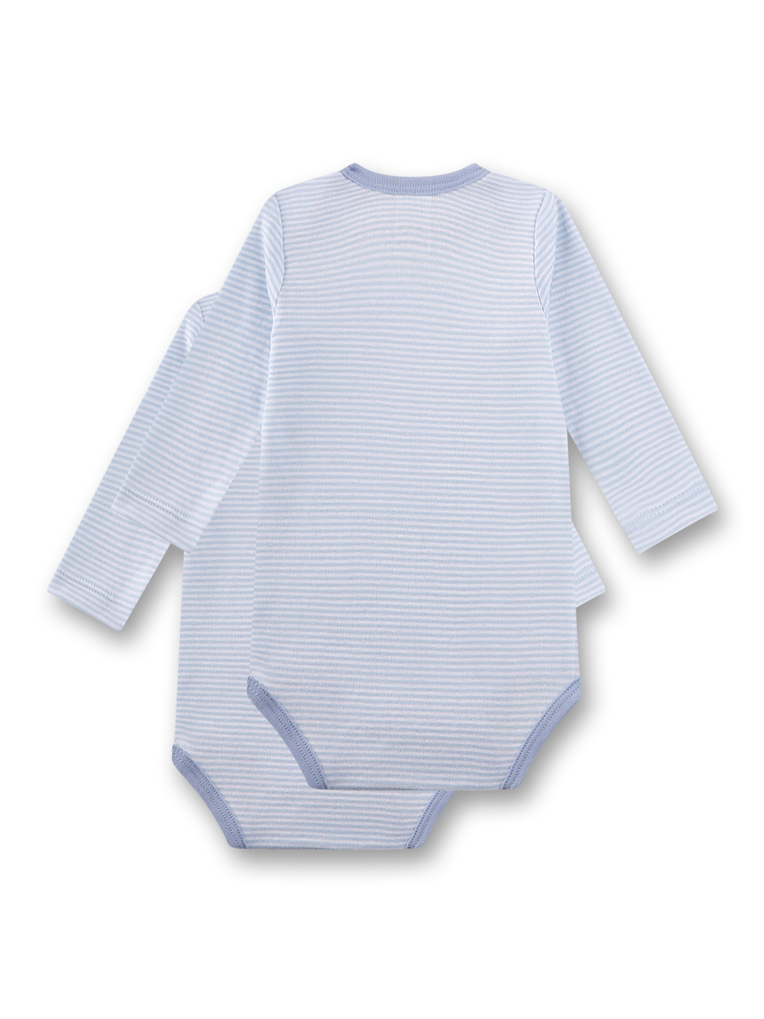 Babylee, Langarmbody, Streifen, Baumwolle, hellblau