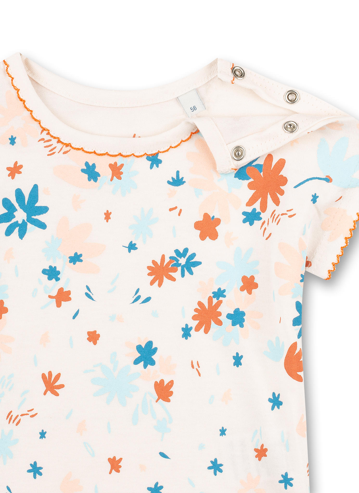 Mädchen T-Shirt Weiß Blumen-Allover Kangaroo