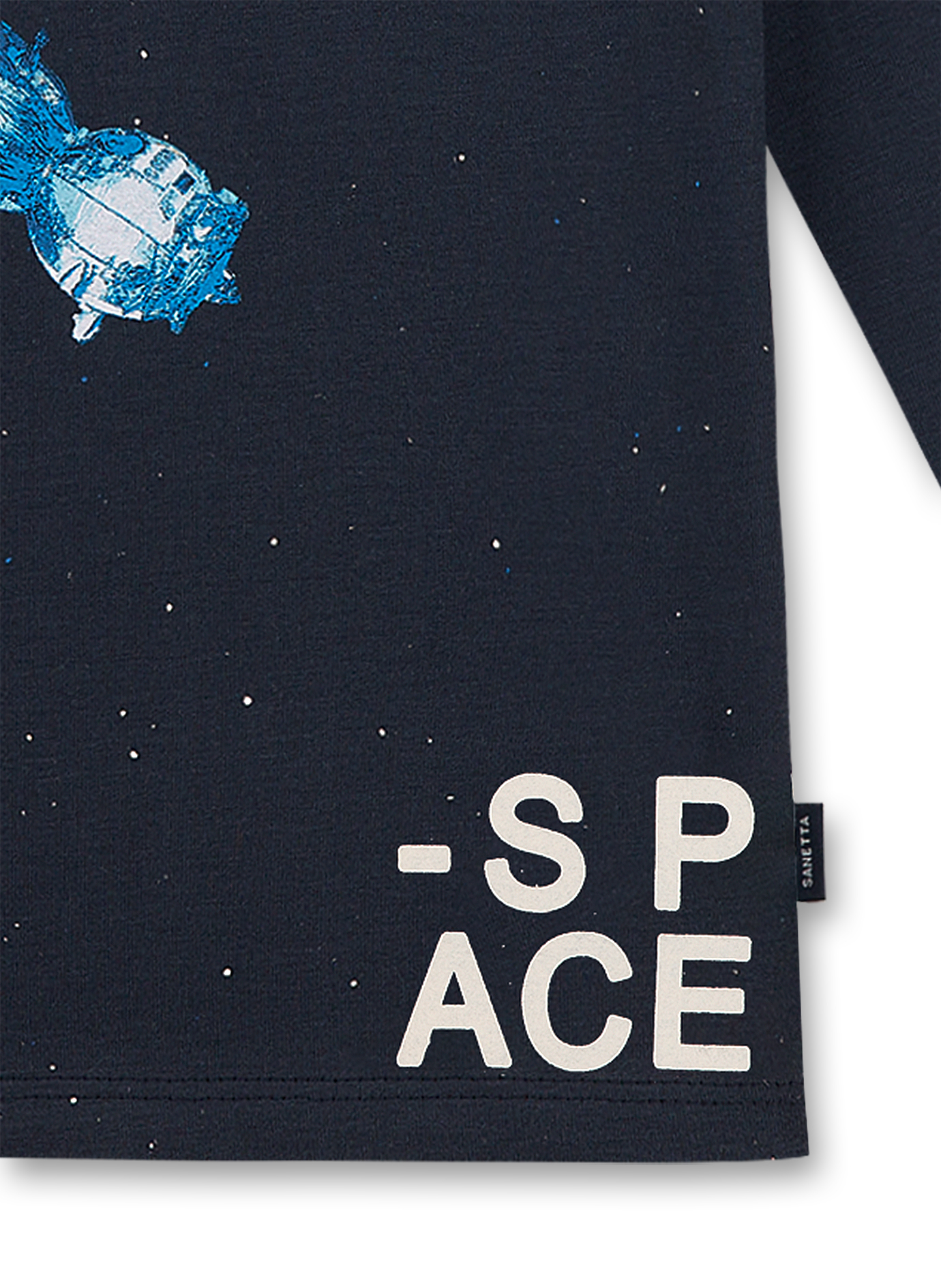 Jungen-Shirt langarm Dunkelblau Galaxy Star