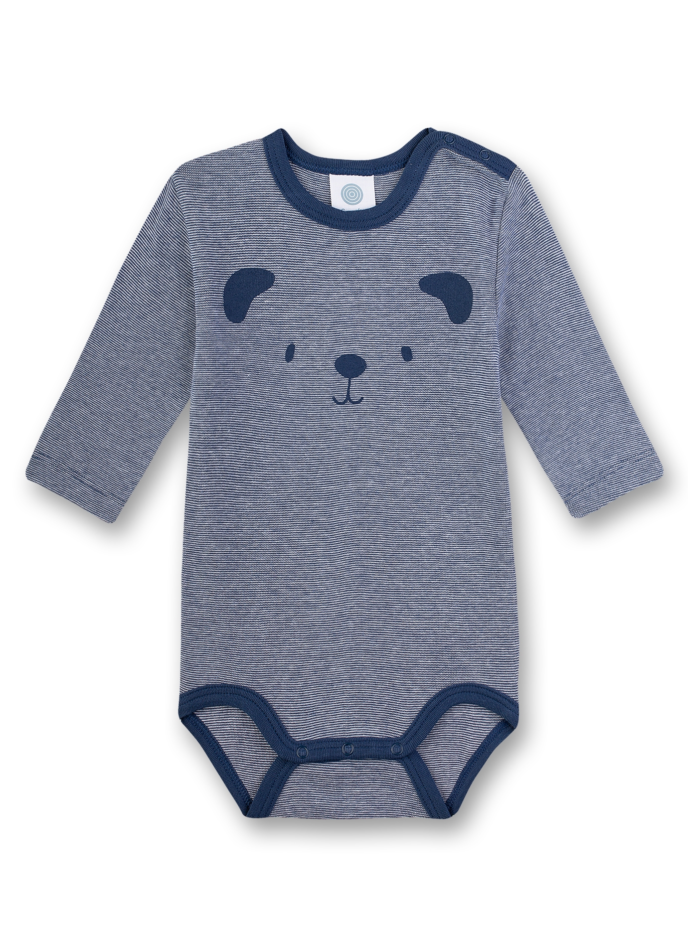 Body langarm Blau-geringelt Bear