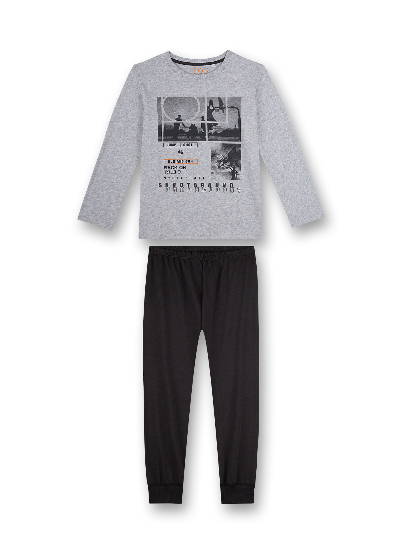 Jungen-Schlafanzug Graumelange Street Vibes