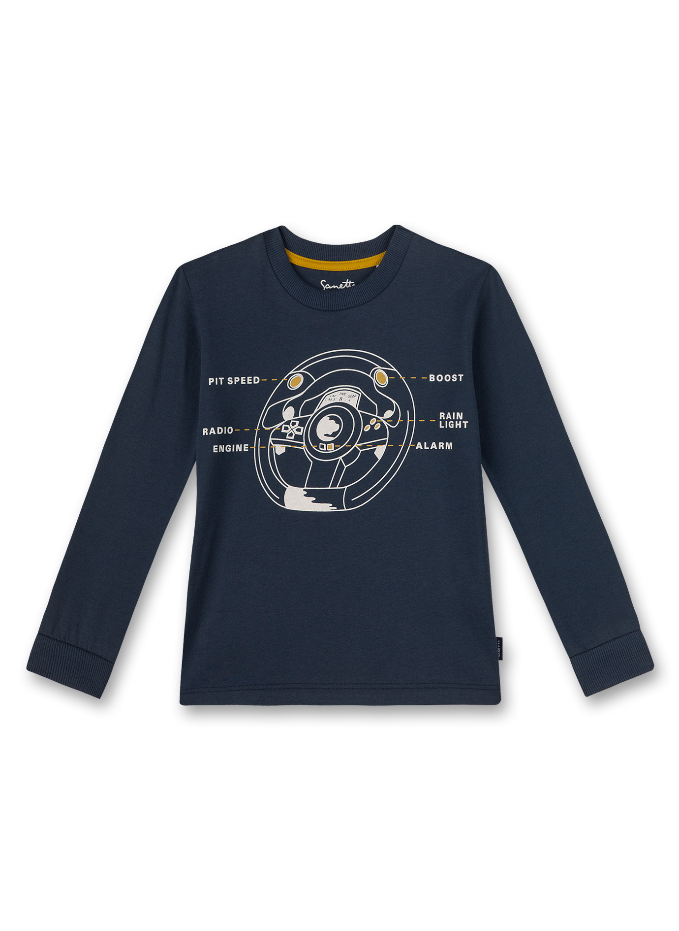 Jungen-Shirt langarm Dunkelblau Space Driver
