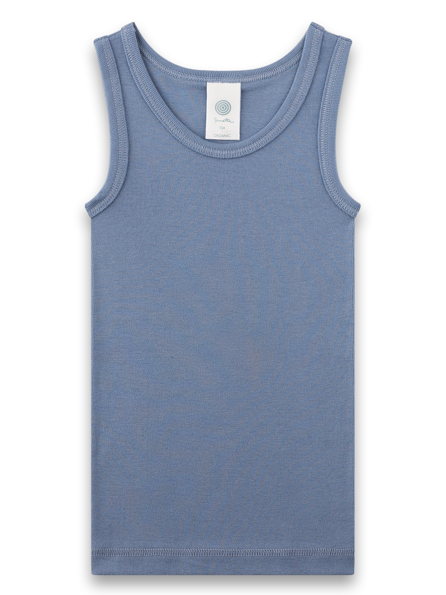 Tanktop, Schnittlos, Schlicht, Baumwolle, Blau