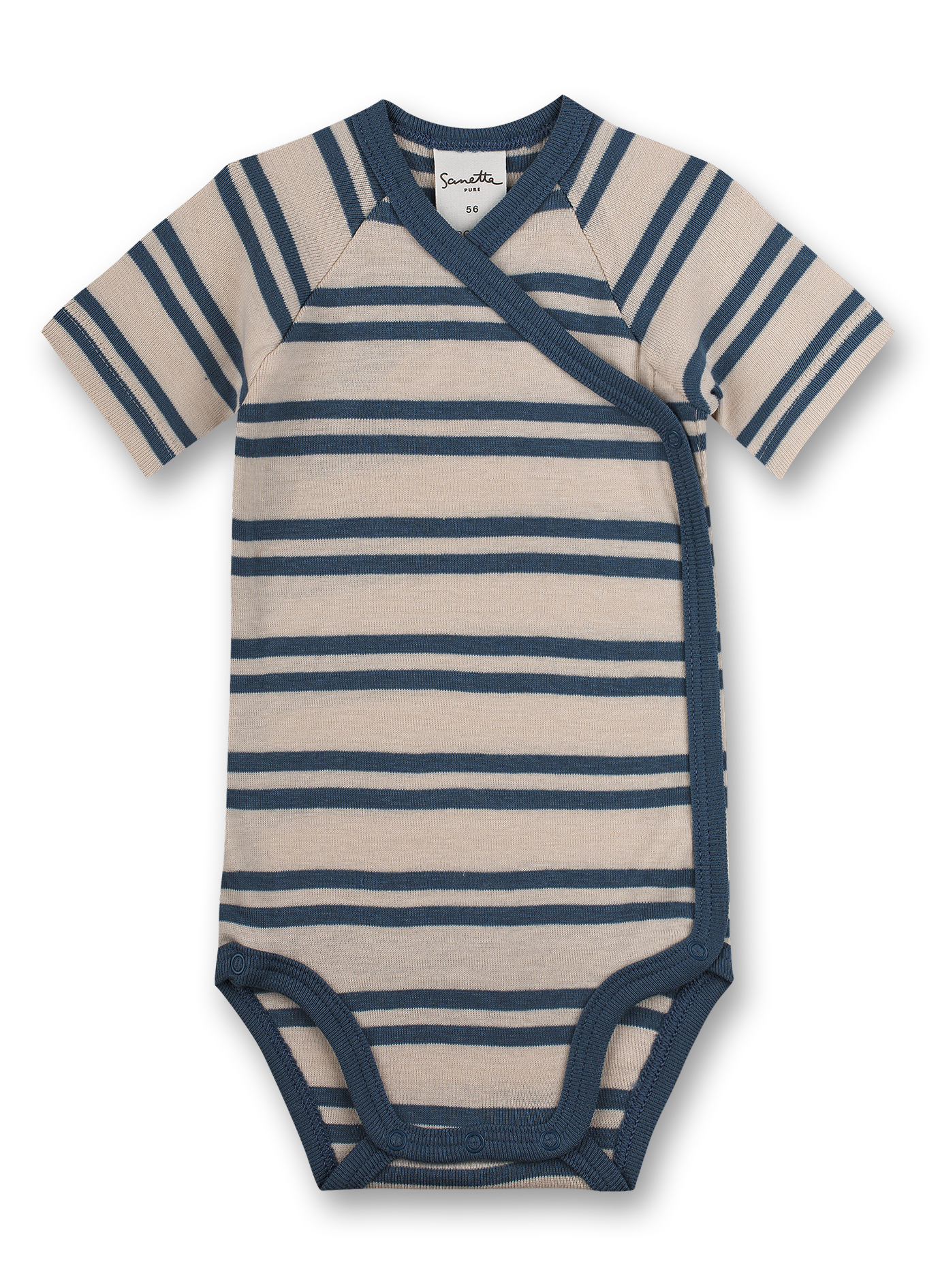 Wickelbody kurzarm Blau Ringel