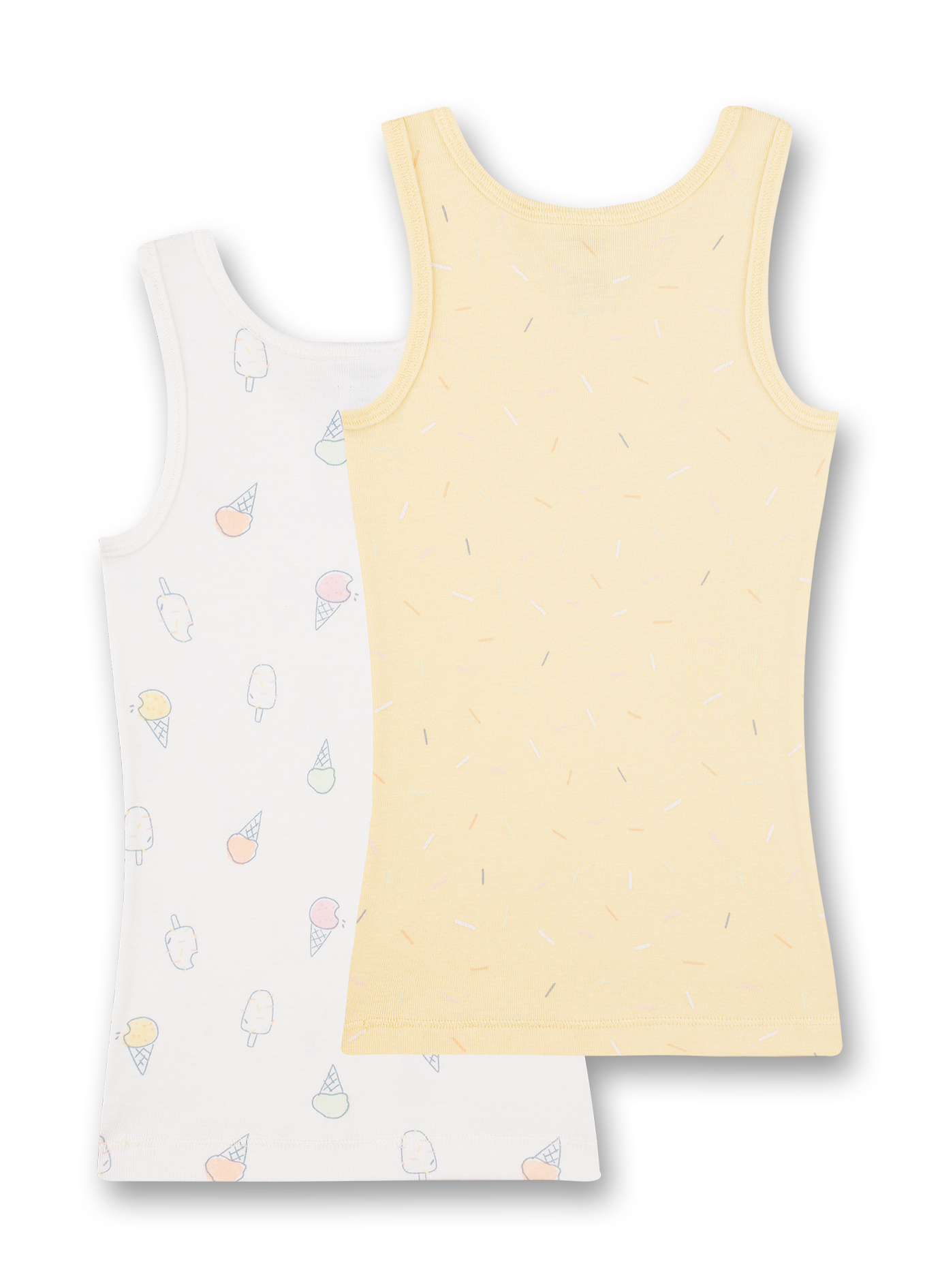 Mädchen-Unterhemd (Doppelpack) Off-White und Gelb Sweet Summer