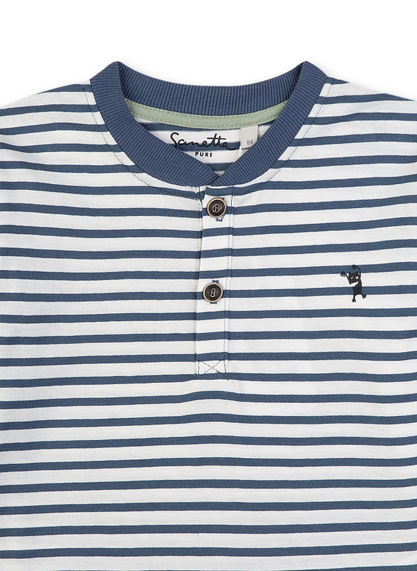 Jungen-Shirt langarm Blau-geringelt