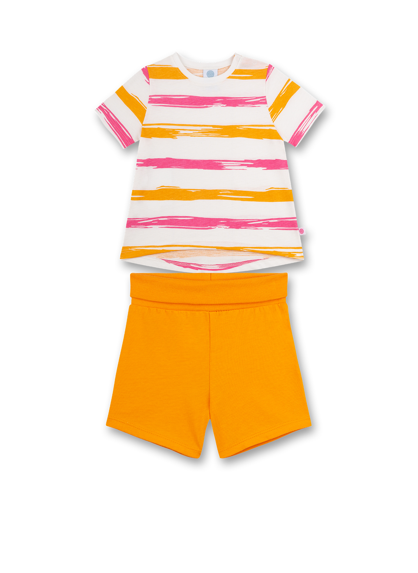 Mädchen-Schlafanzug kurz Orange Happy Pufferfish