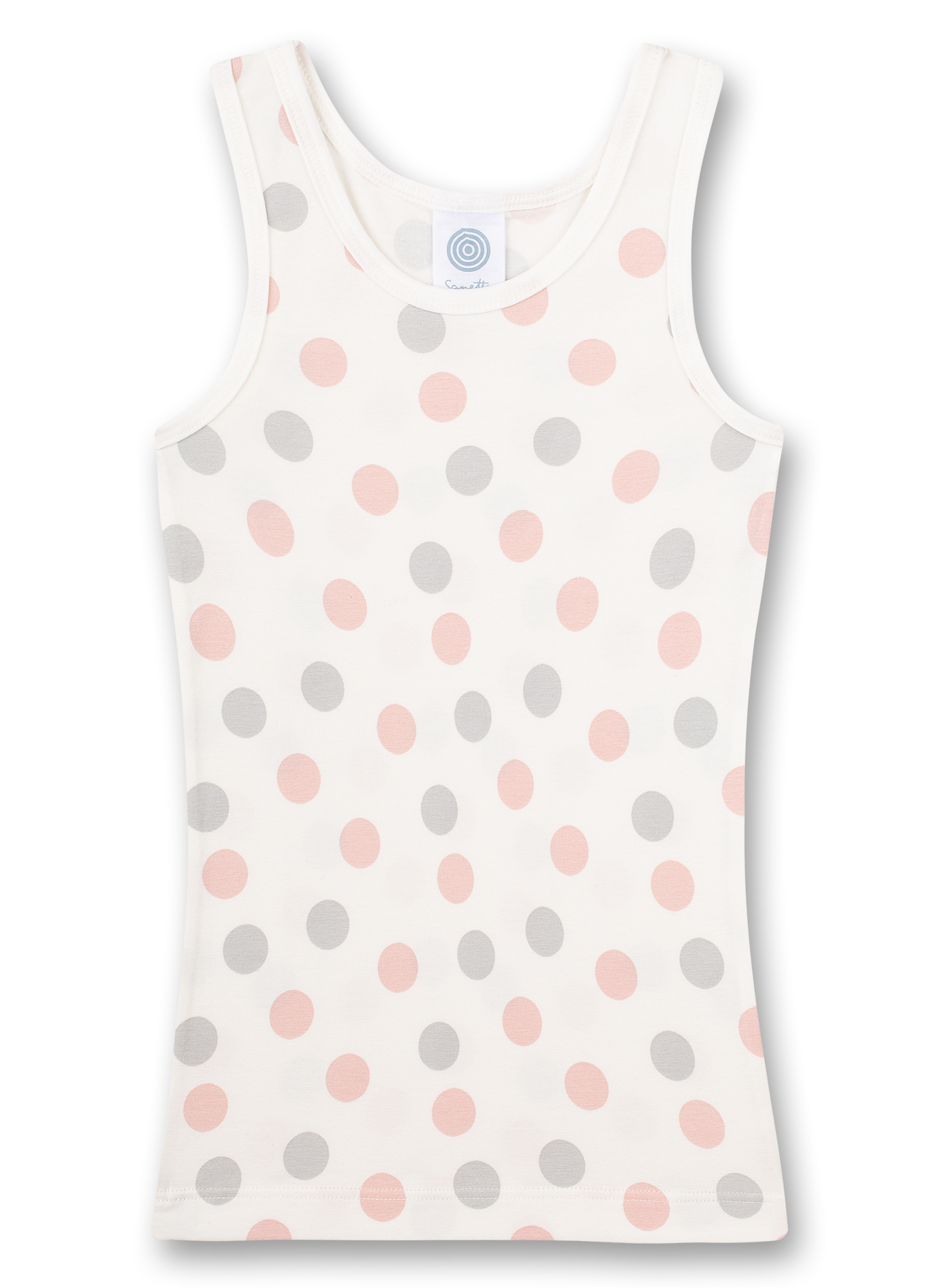 Sanetta Mädchen-Unterhemd Weiß Dots-Allover