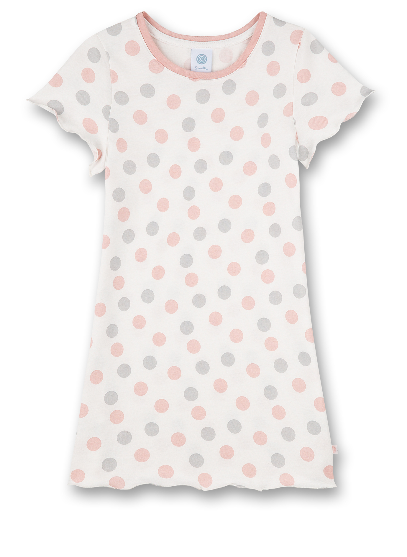 Sanetta Mädchen-Nachthemd Weiß Dots-Allover
