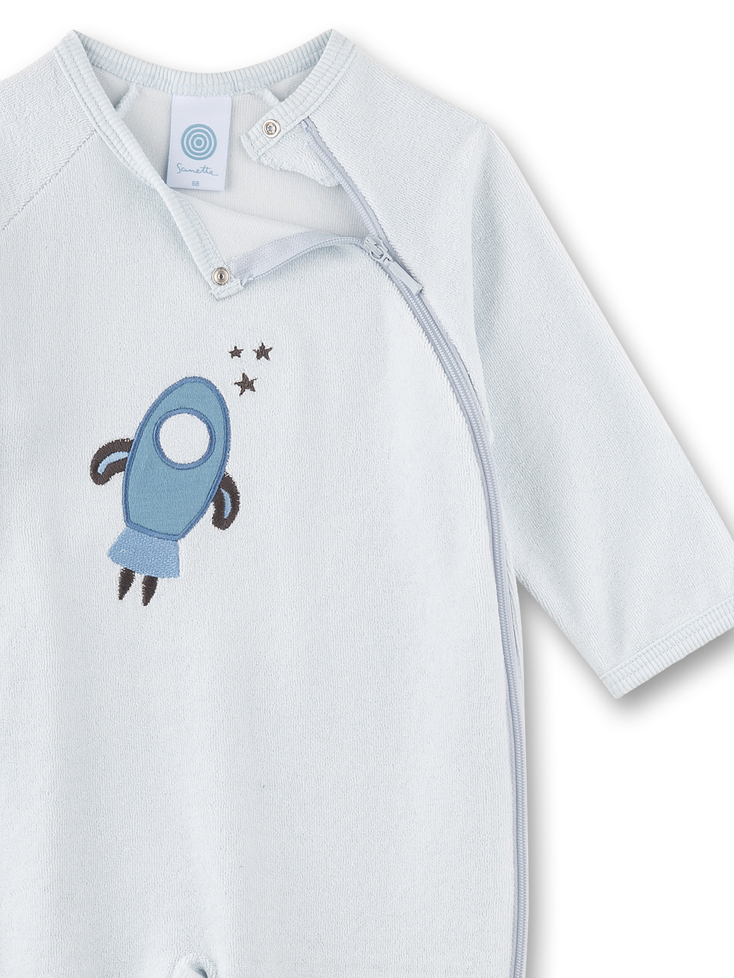 Baby Overall, Langarm, Raketen-Print, Reißverschluss-Seitenschlitz, Körpernahe Kleidung