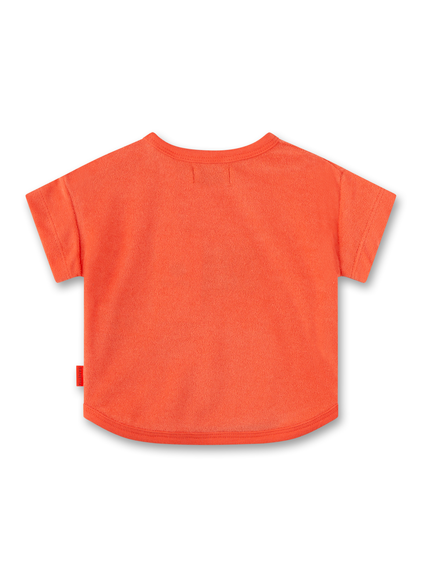 Jungen-Sweatshirt kurzarm Orange aus Frottee