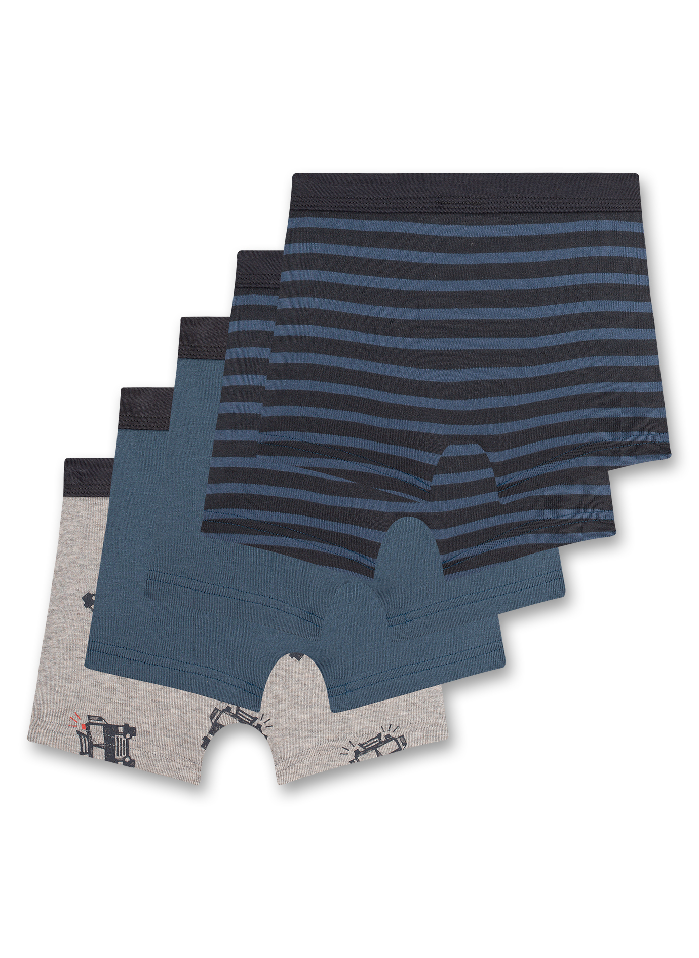 Jungen-Hipshorts (5er-Pack) Graumelange und Blau Truck