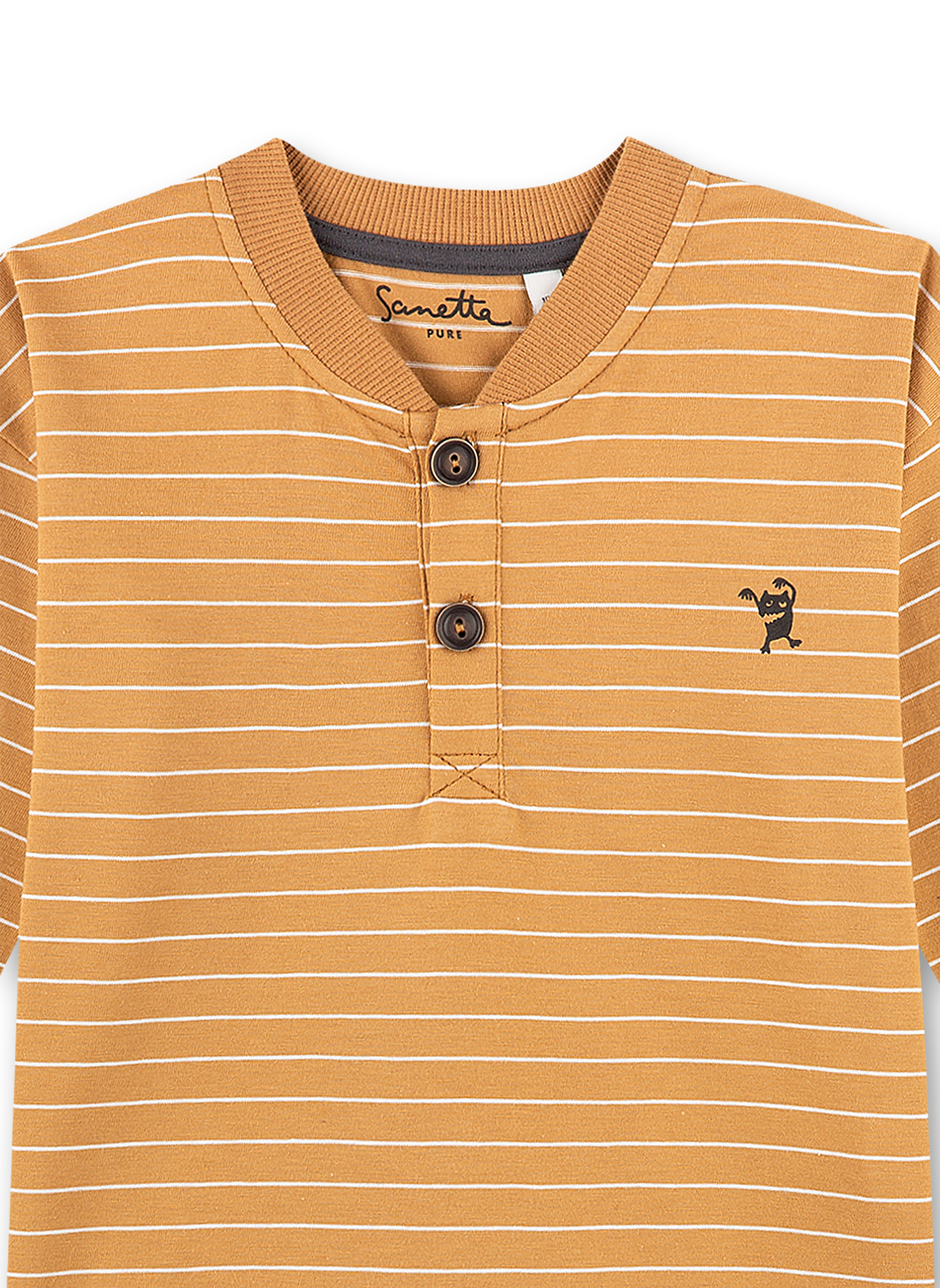 Jungen-Shirt langarm Braun Ringel