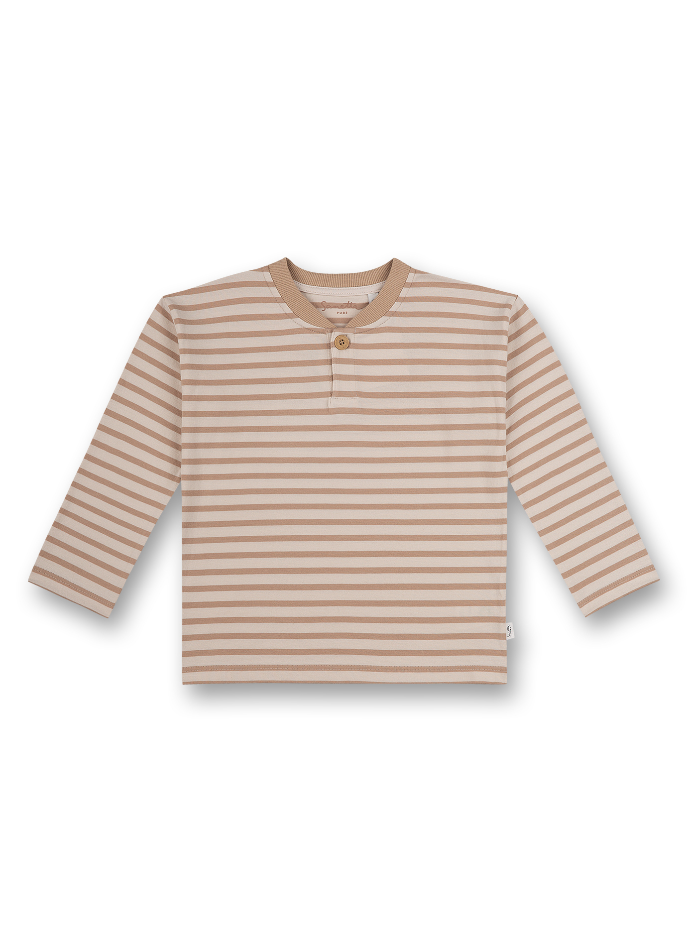 Jungen-Shirt langarm Beige Ringel