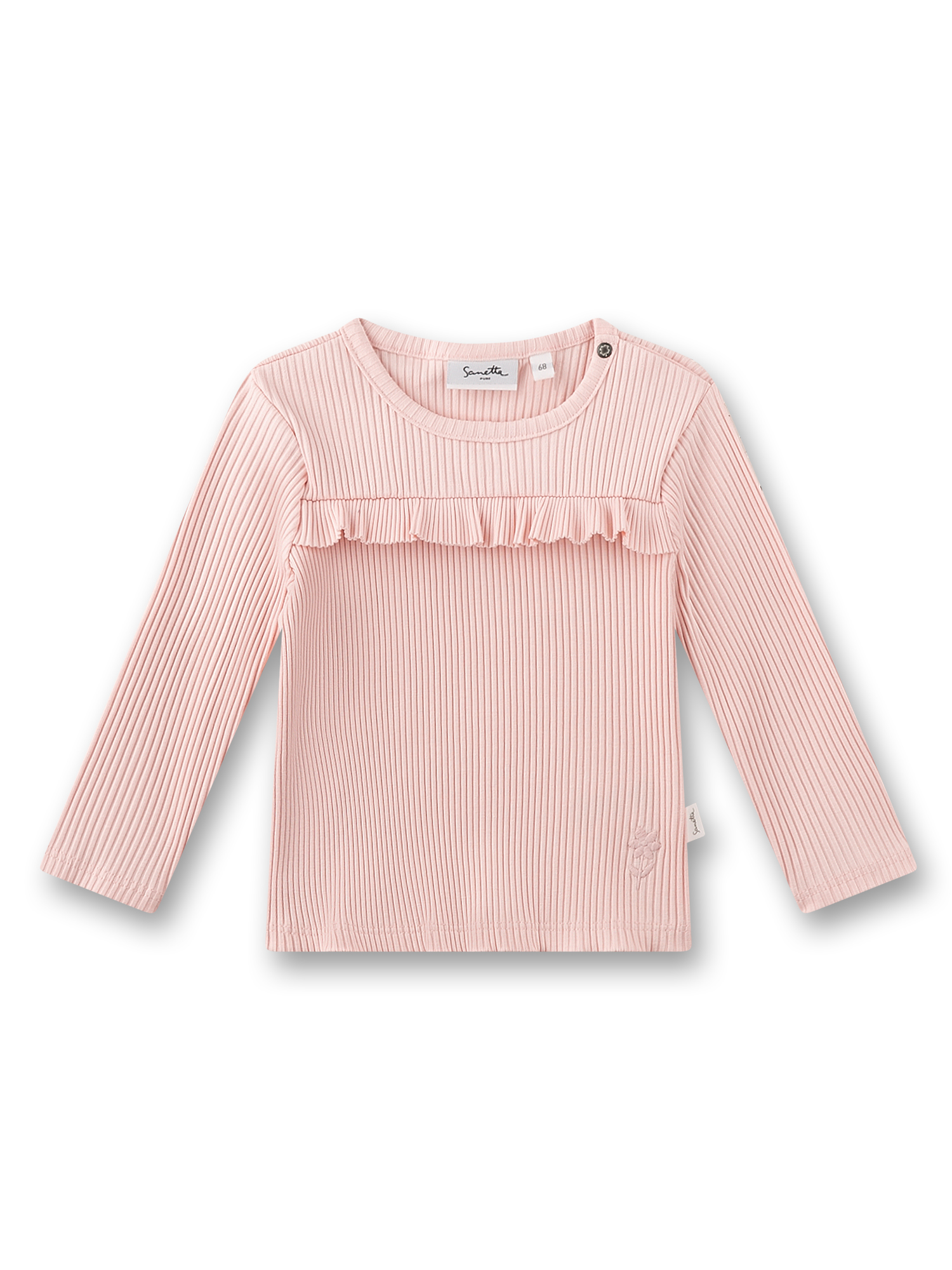 Mädchen-Lagarmshirt rosa Blume