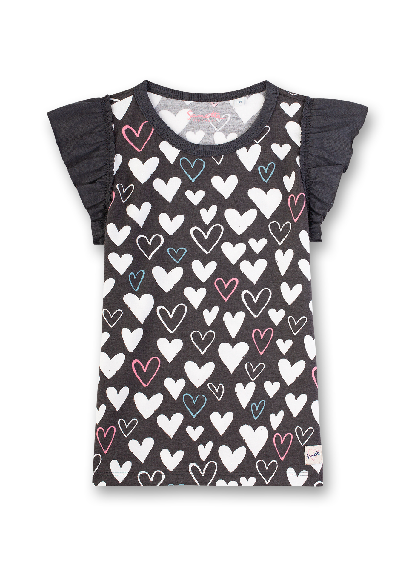 Mädchen T-Shirt Dunkelgrau Sweet Heart