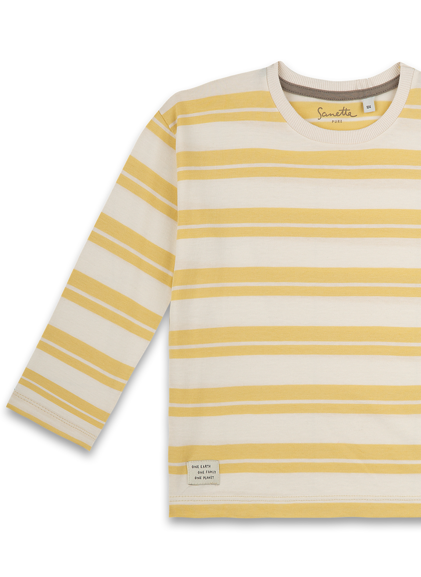 Unisex-Shirt langarm Gelb Ringel
