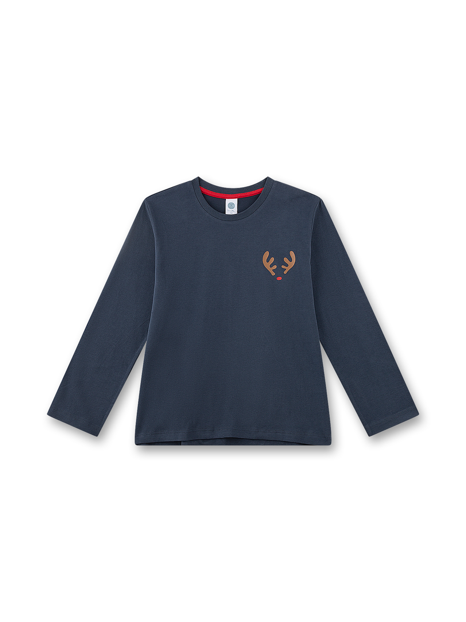 Langarmshirt, Dunkelblau, Rundhalsausschnitt, Rentiermotiv