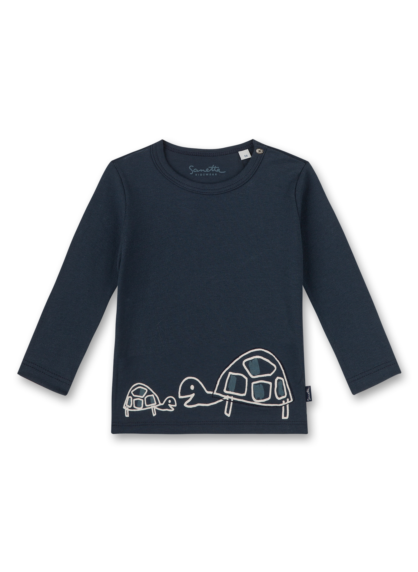 Jungen-Shirt langarm Dunkelblau Turtle