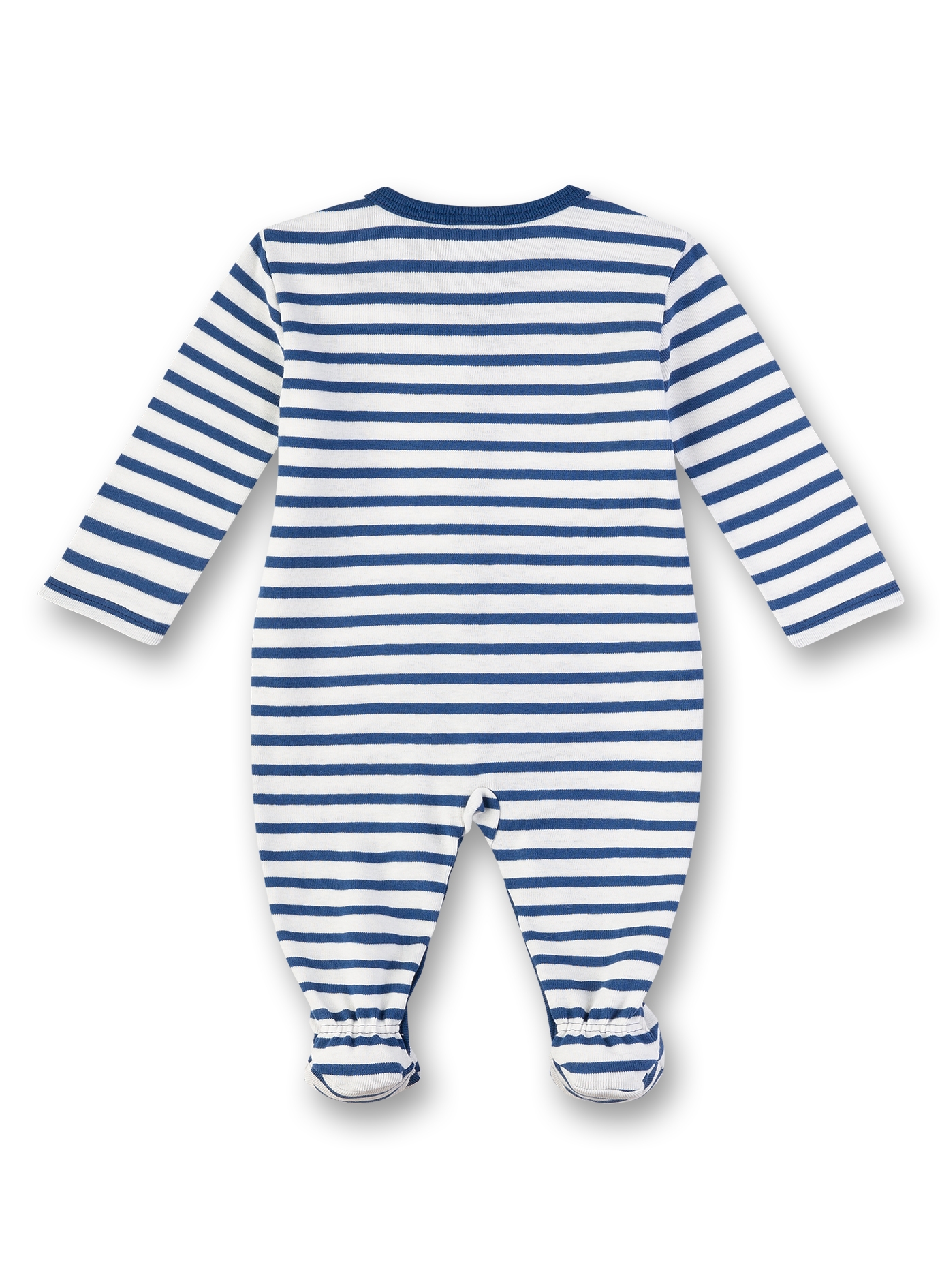 Jungen-Overall mit variablem Fuß Blau-gestreift Basic