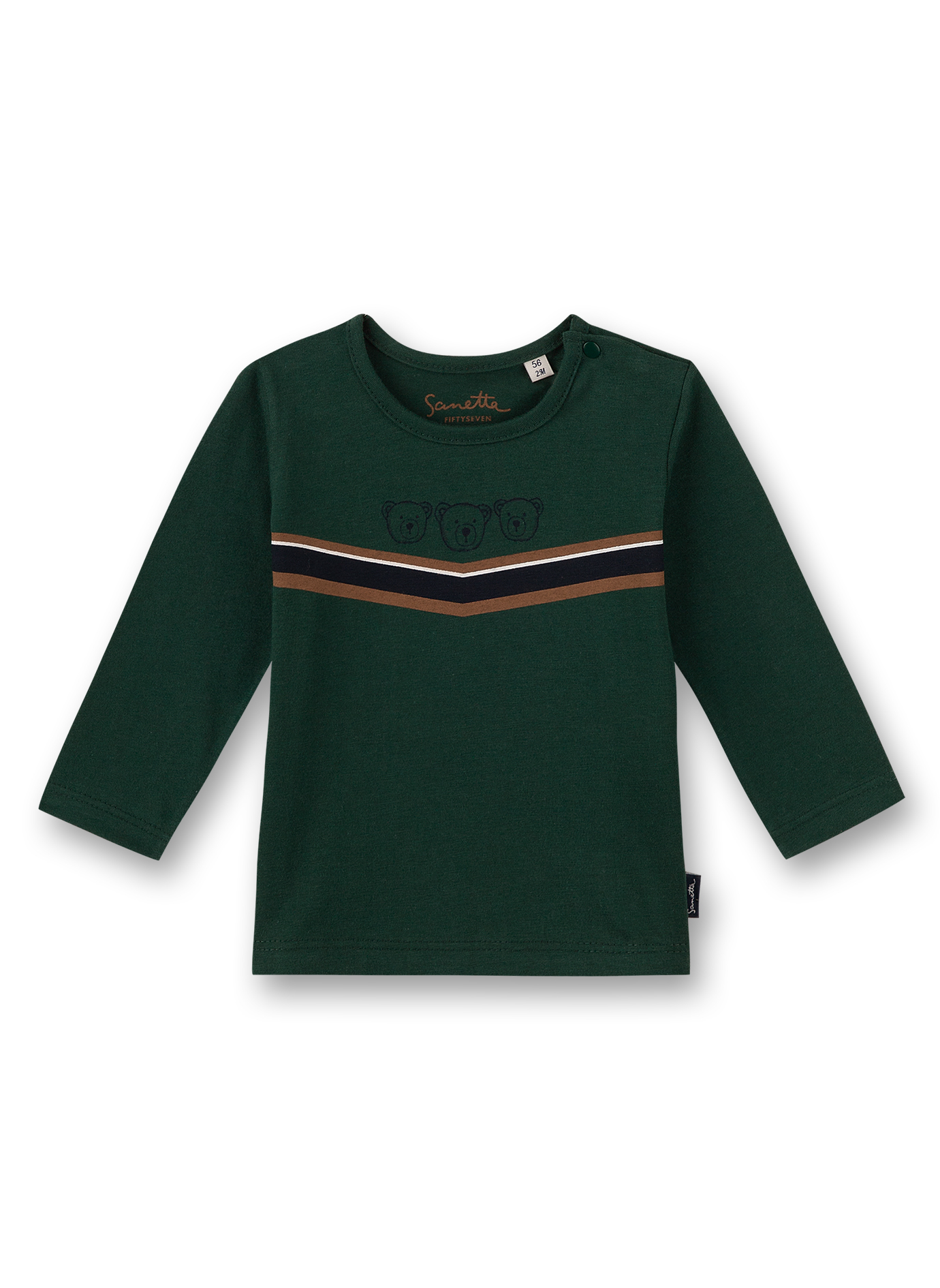 Jungen-Shirt langarm Grün Little Teddy