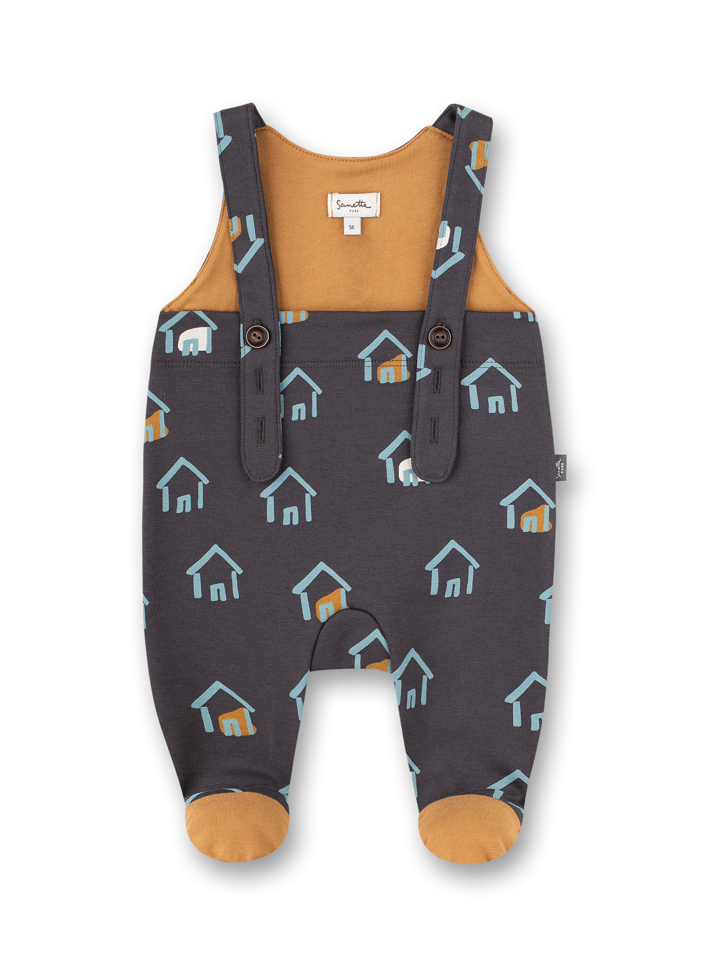 Jungen-Latzhose Dunkelgrau Allover