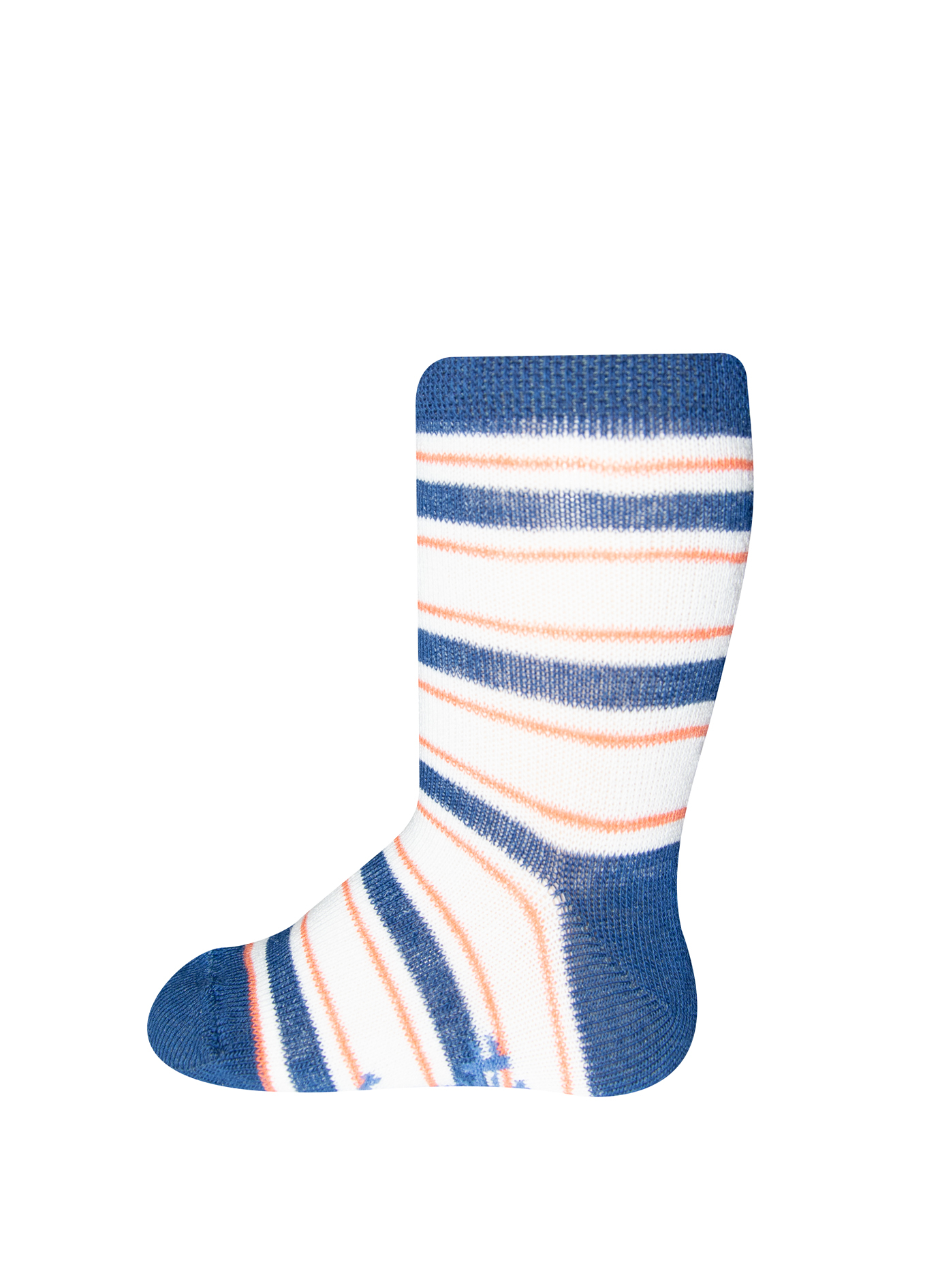 Jungen-Socken (Doppelpack) Blau und Blau-geringelt