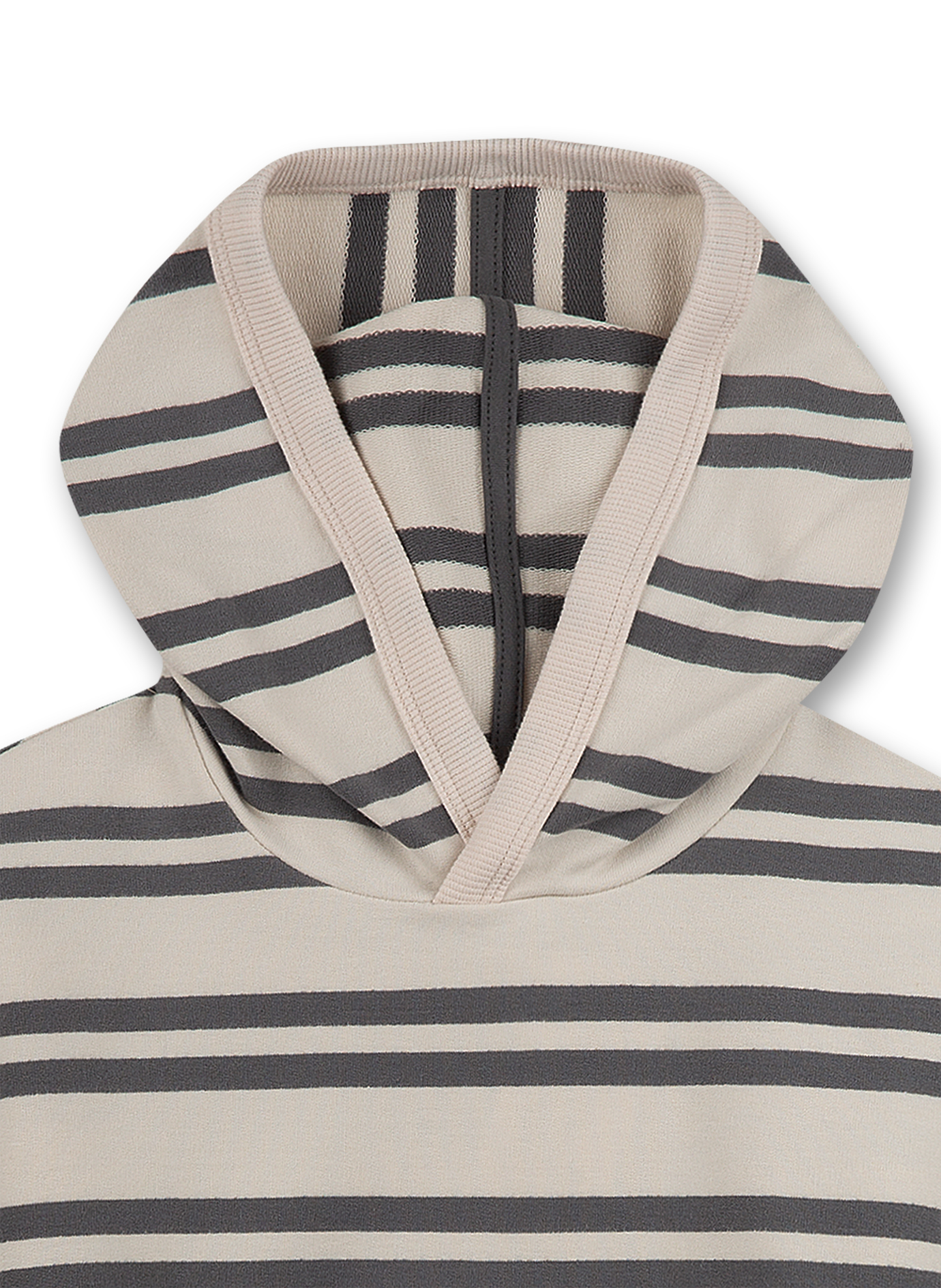 Jungen-Sweatshirt Dunkelgrau Ringel