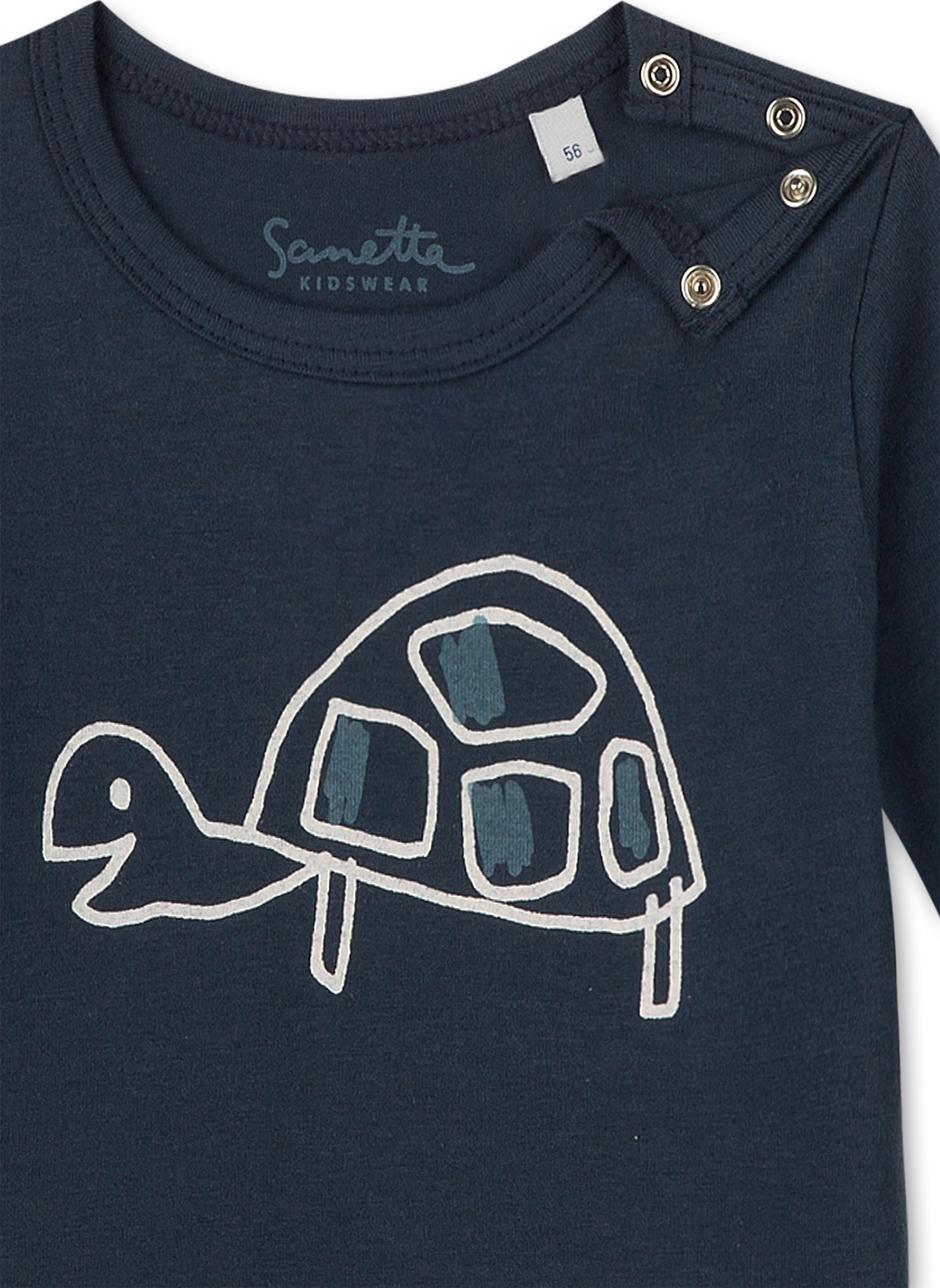Jungen-Shirt langarm Dunkelblau Turtle