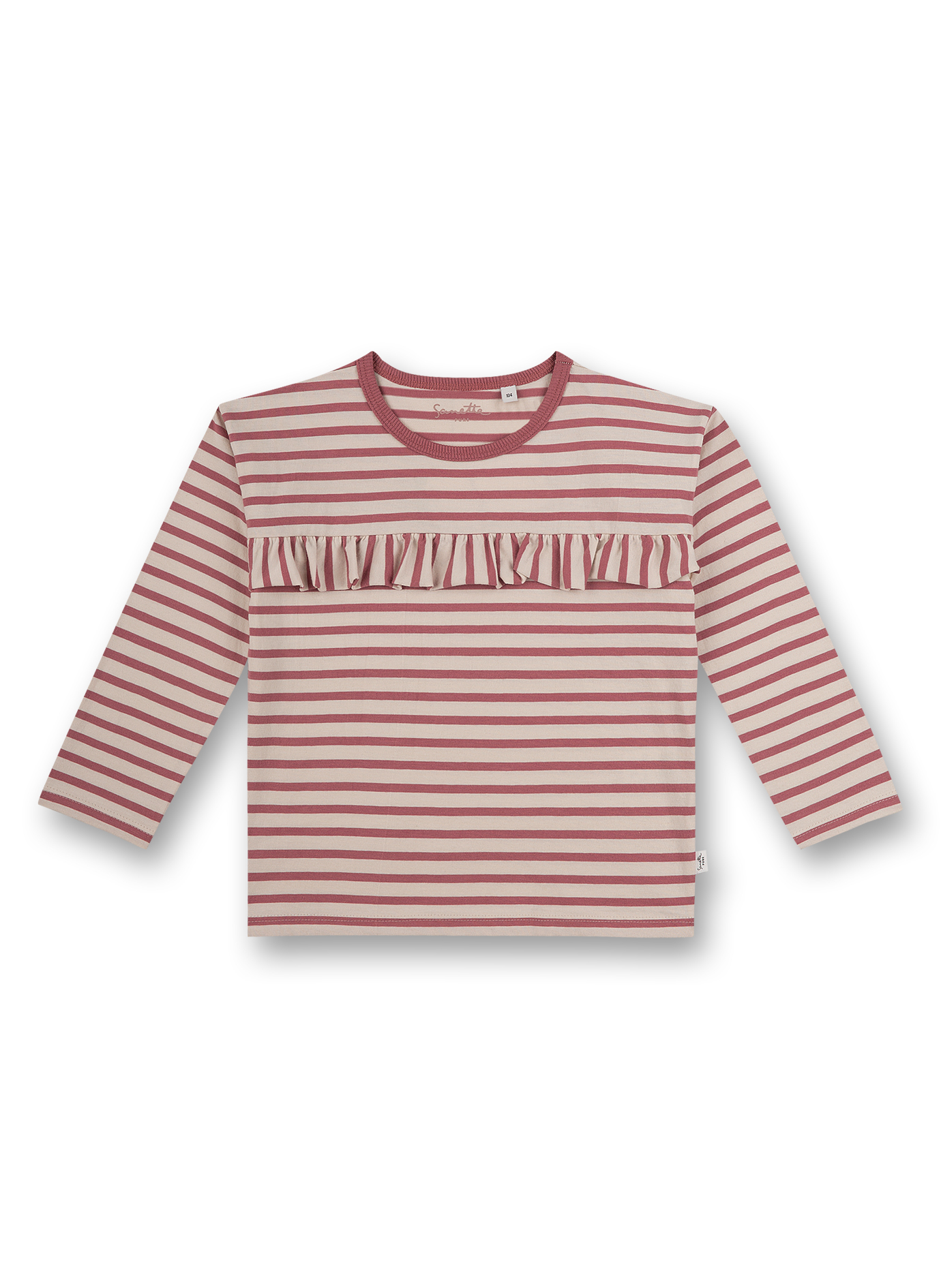 Mädchen-Shirt langarm Rosa Ringel