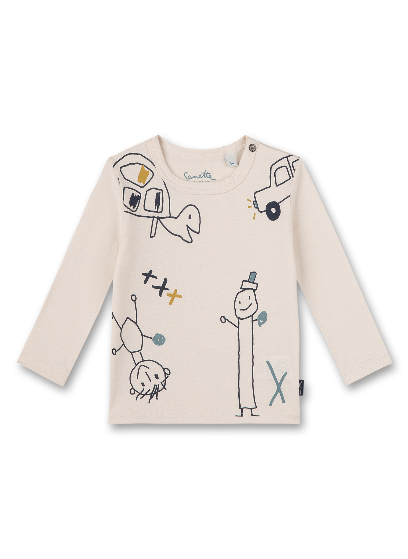 Jungen-Shirt langarm Beige Turtle