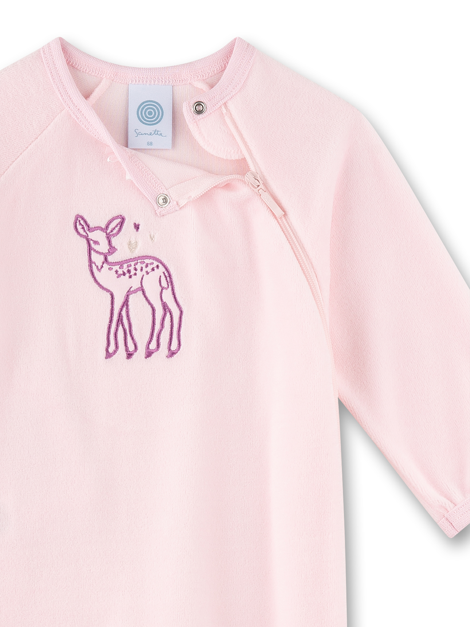 pink, Fleece, Baby, Hirsch-Stickerei, Langarm