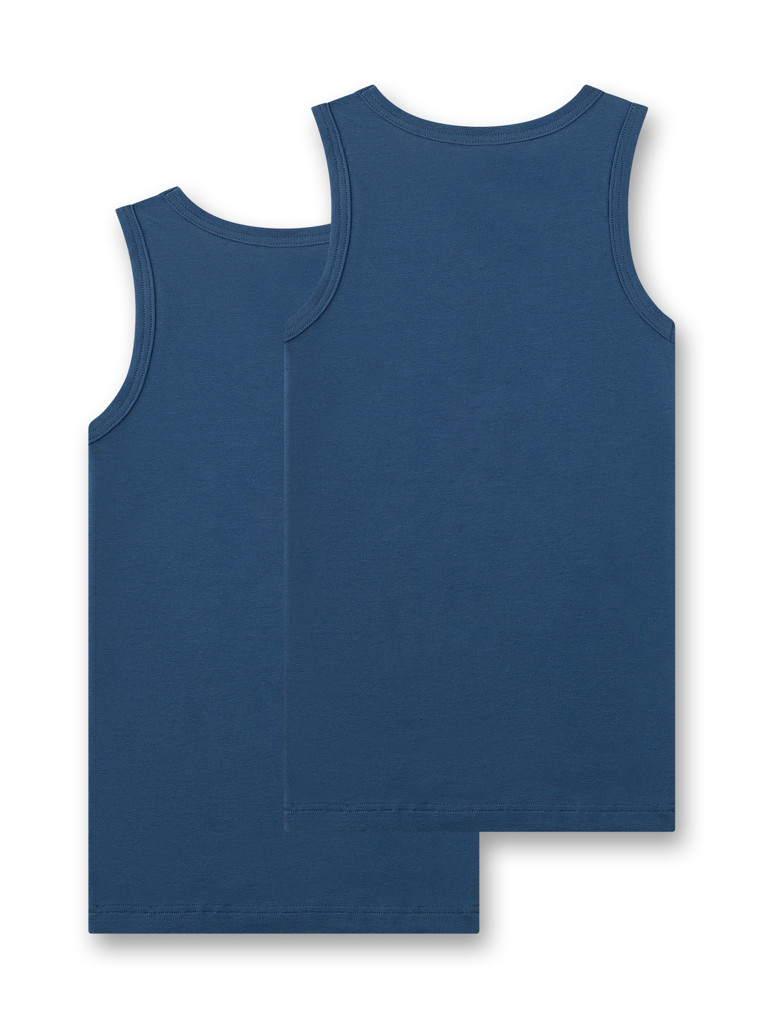 Tanktop, armlos, blau, Baumwolle, einteilig